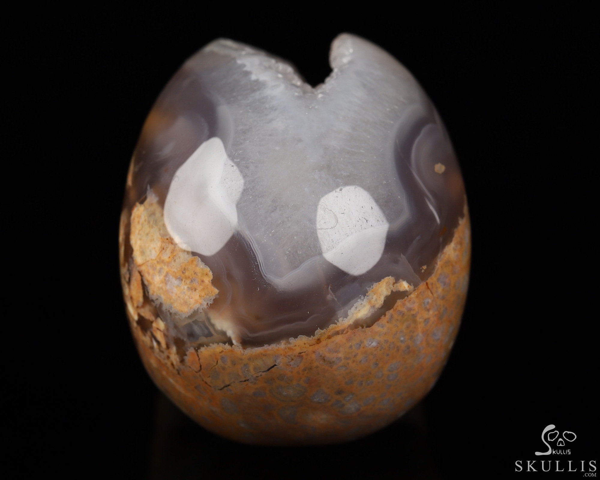 2.0" Dinosaur Egg Agate Hand Carved Crystal Skull, Realistic, Crystal Healing 2.0" Dinosaur Egg Agate Hand Carved Crystal Skull, Realistic, Crystal Healing