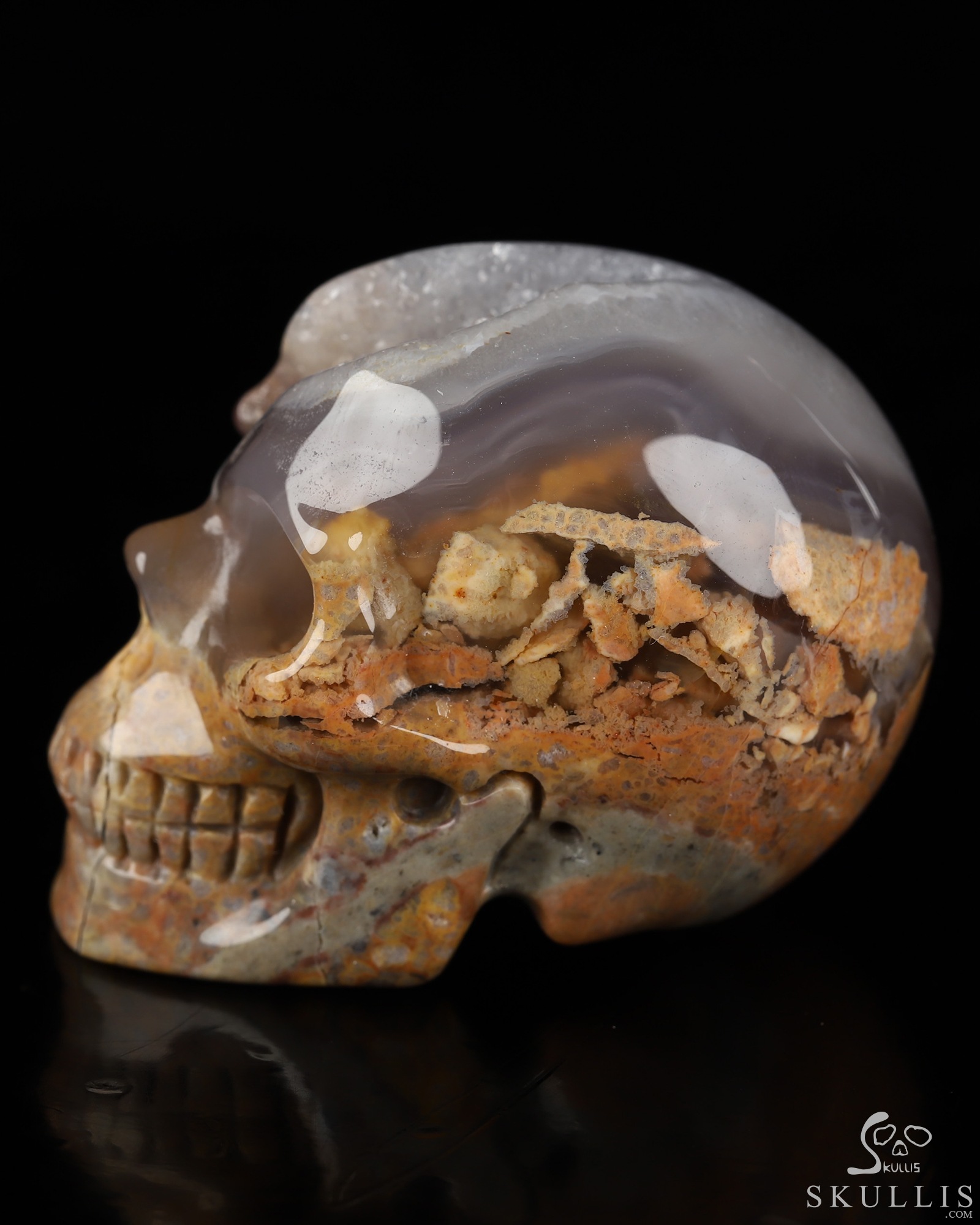 2.0" Dinosaur Egg Agate Hand Carved Crystal Skull, Realistic, Crystal Healing 2.0" Dinosaur Egg Agate Hand Carved Crystal Skull, Realistic, Crystal Healing