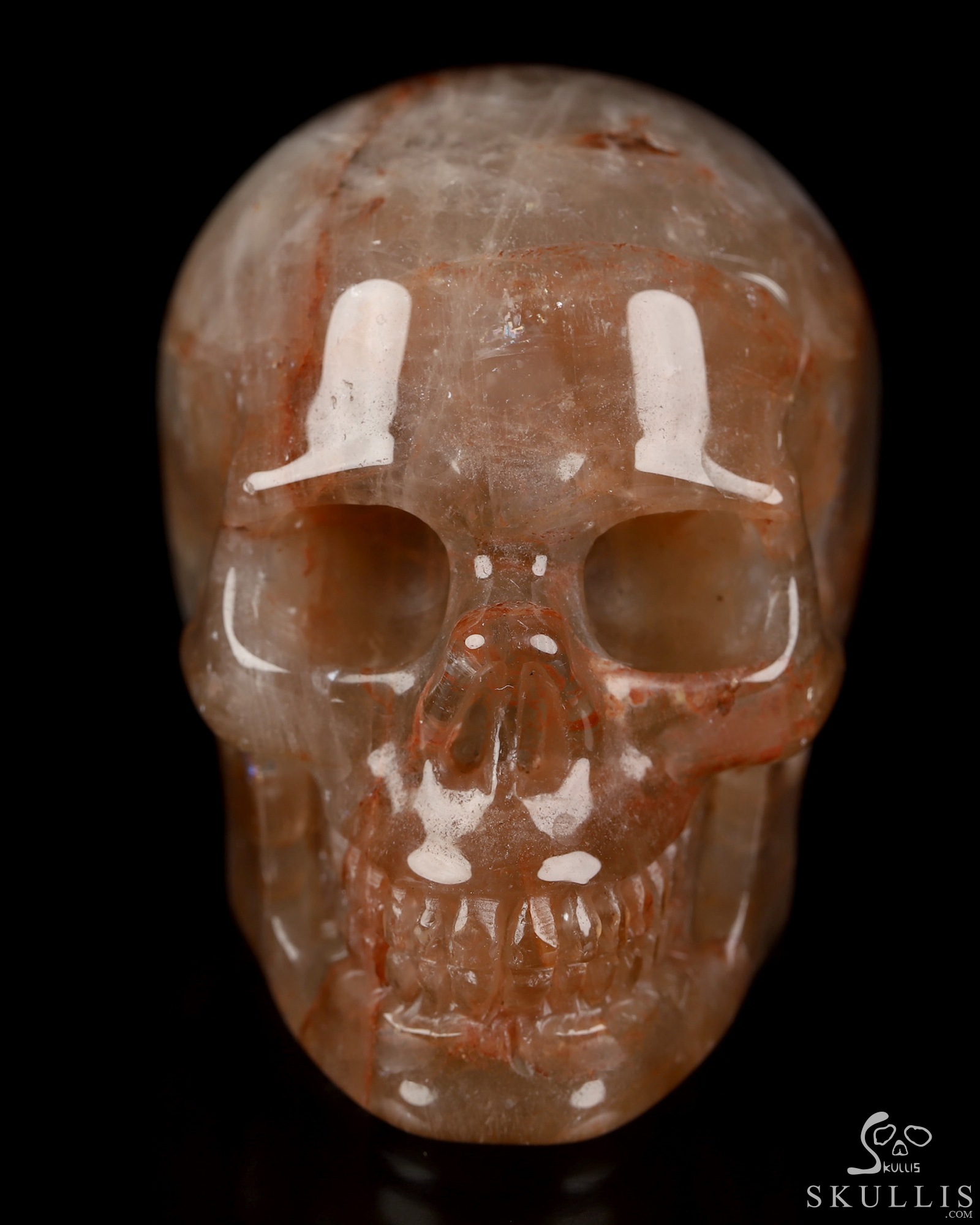 2.0" Fire Quartz Hand Carved Crystal Skull, Realistic, Crystal Healing 2.0" Fire Quartz Hand Carved Crystal Skull, Realistic, Crystal Healing