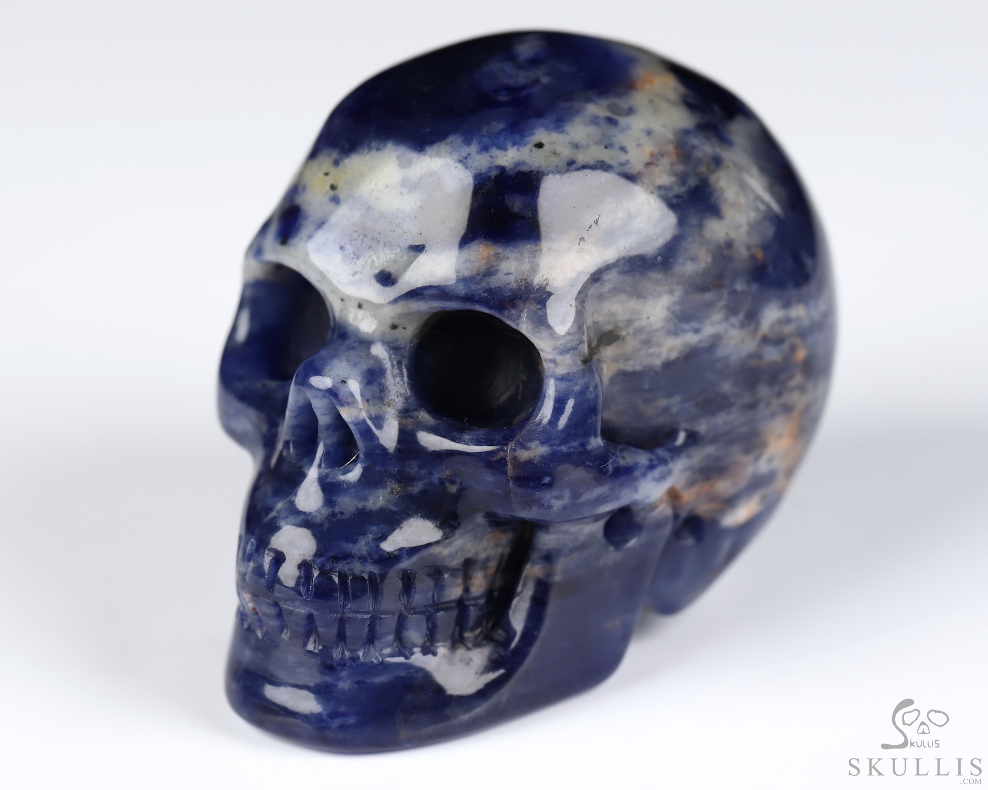 2.0" Sodalite Hand Carved Crystal Skull, Realistic, Crystal Healing 2.0" Sodalite Hand Carved Crystal Skull, Realistic, Crystal Healing