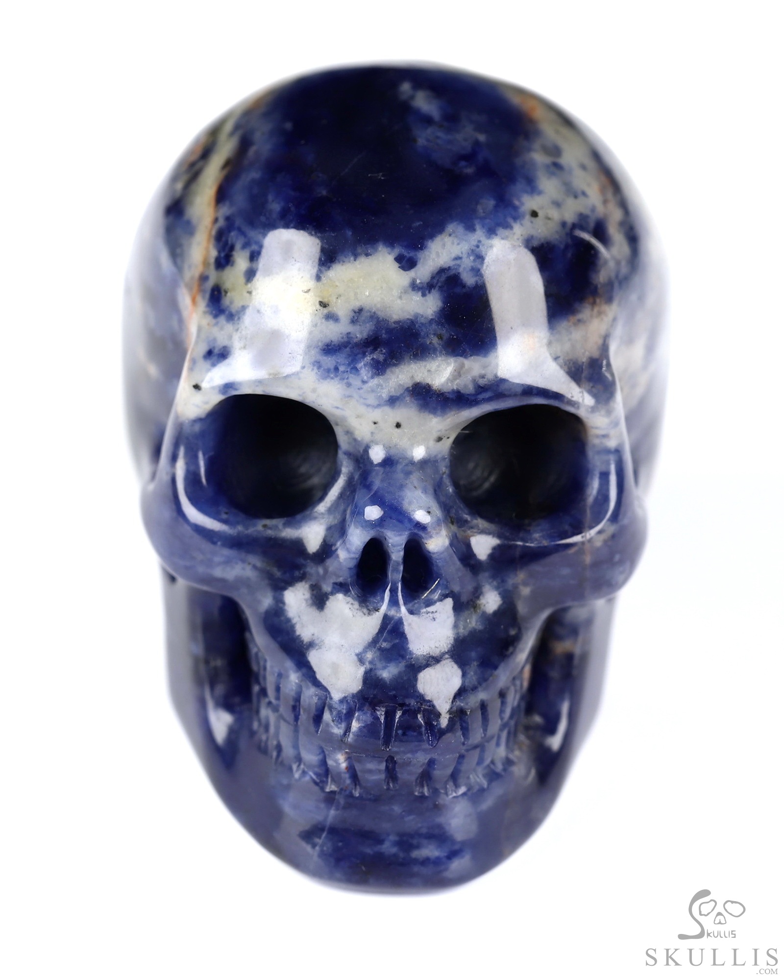 2.0" Sodalite Hand Carved Crystal Skull, Realistic, Crystal Healing 2.0" Sodalite Hand Carved Crystal Skull, Realistic, Crystal Healing