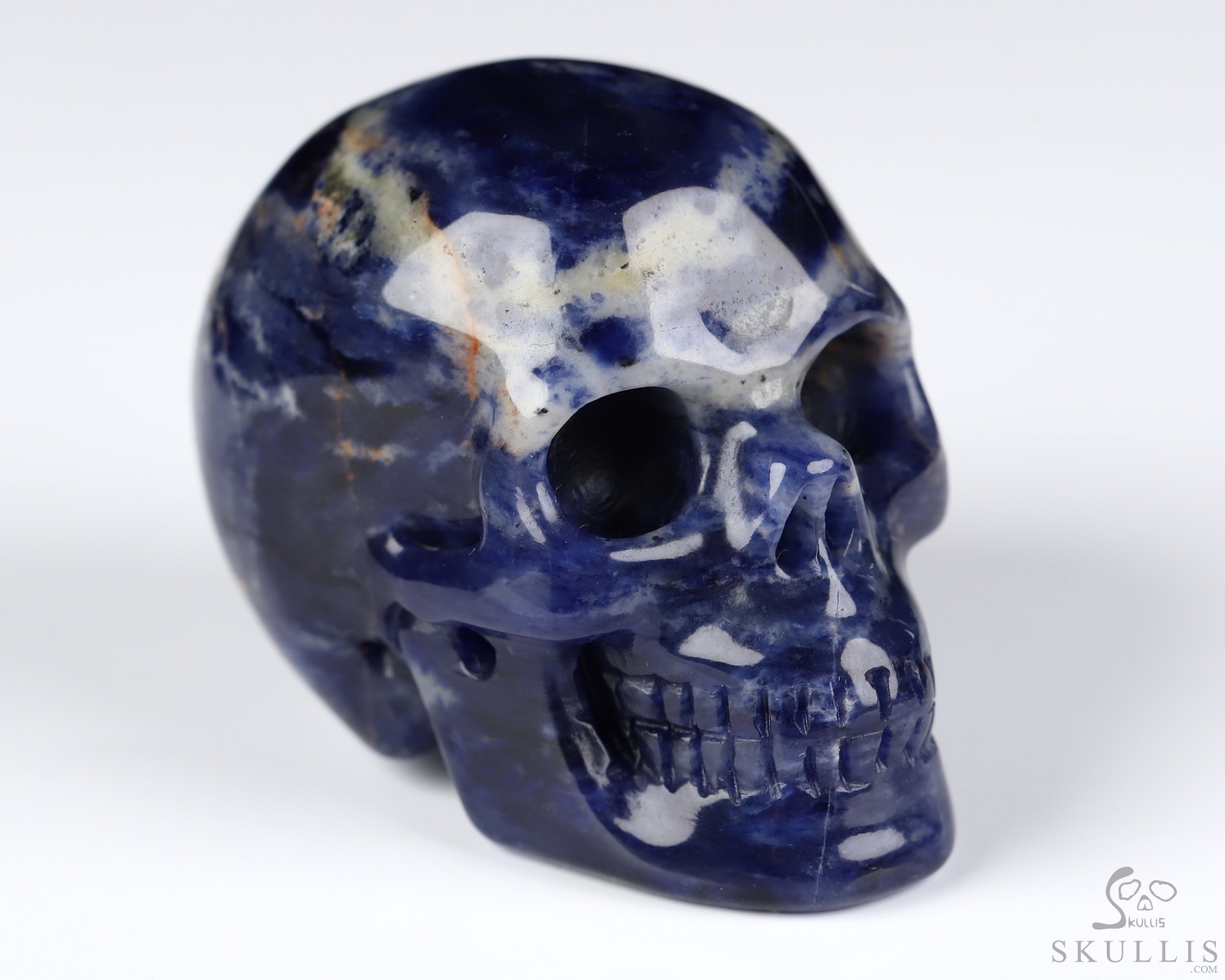 2.0" Sodalite Hand Carved Crystal Skull, Realistic, Crystal Healing 2.0" Sodalite Hand Carved Crystal Skull, Realistic, Crystal Healing