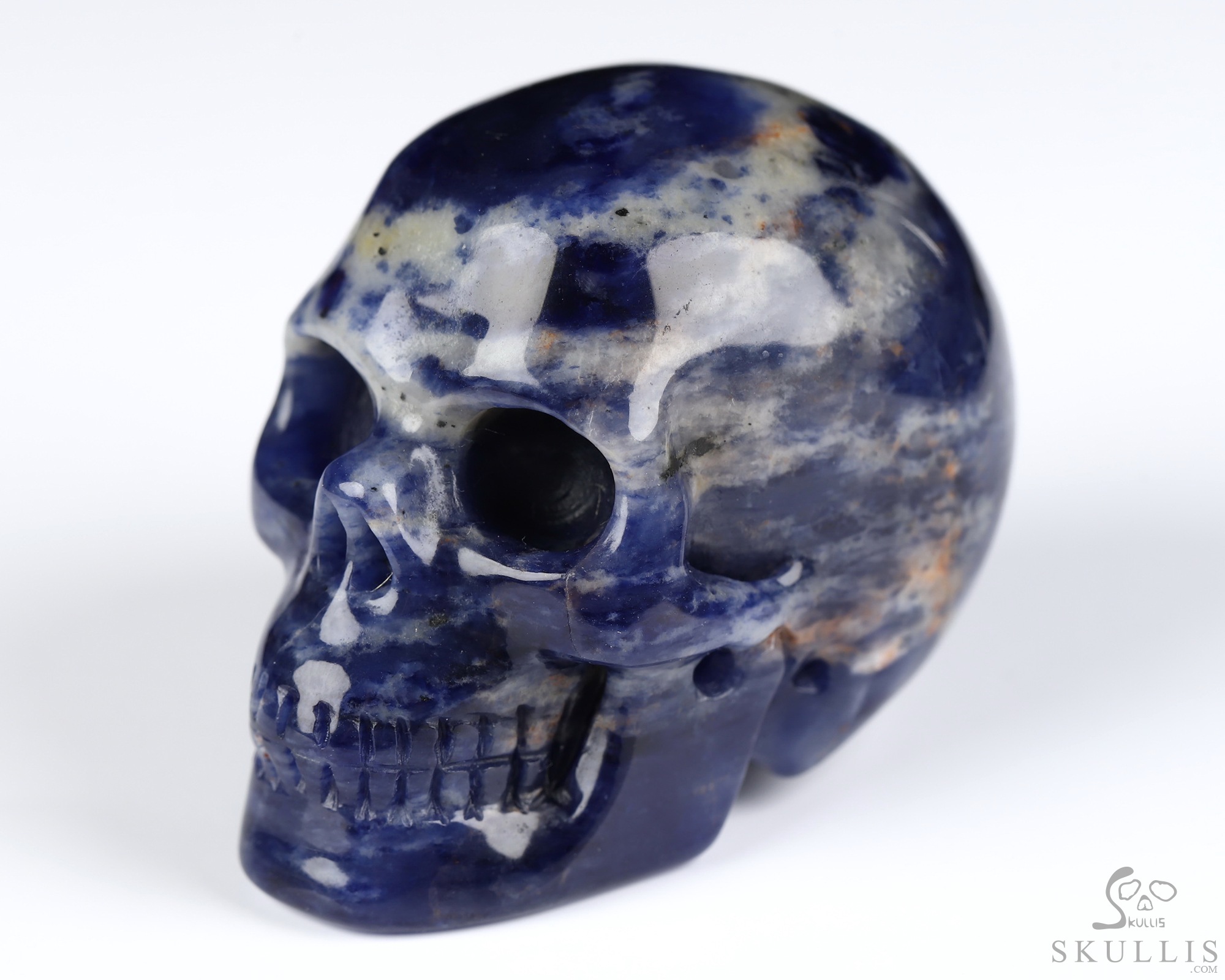 2.0" Sodalite Hand Carved Crystal Skull, Realistic, Crystal Healing 2.0" Sodalite Hand Carved Crystal Skull, Realistic, Crystal Healing