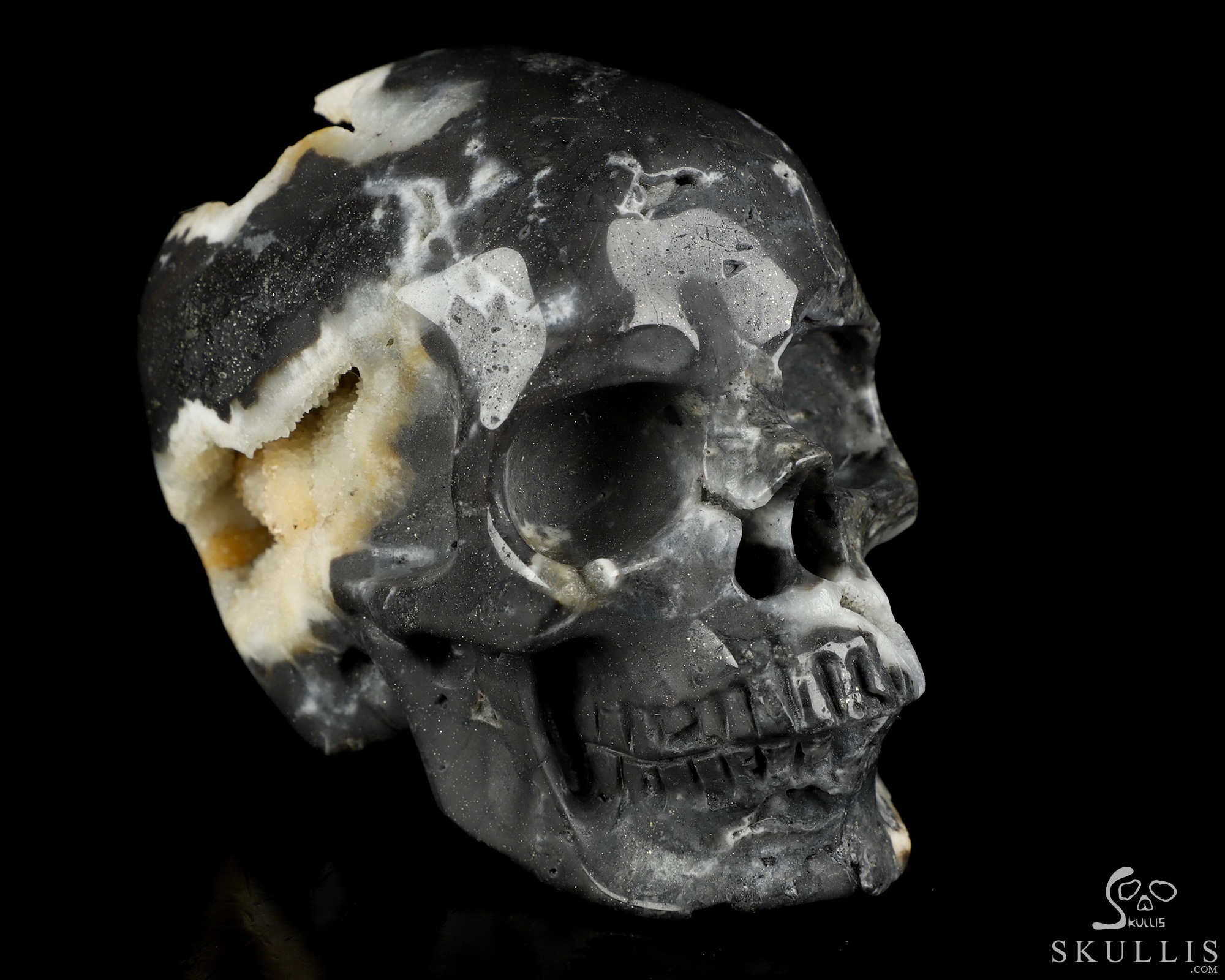 5.1" Sphalerite Hand Carved Crystal Skull, Super Realistic, Crystal Healing 5.1" Sphalerite Hand Carved Crystal Skull, Super Realistic, Crystal Healing