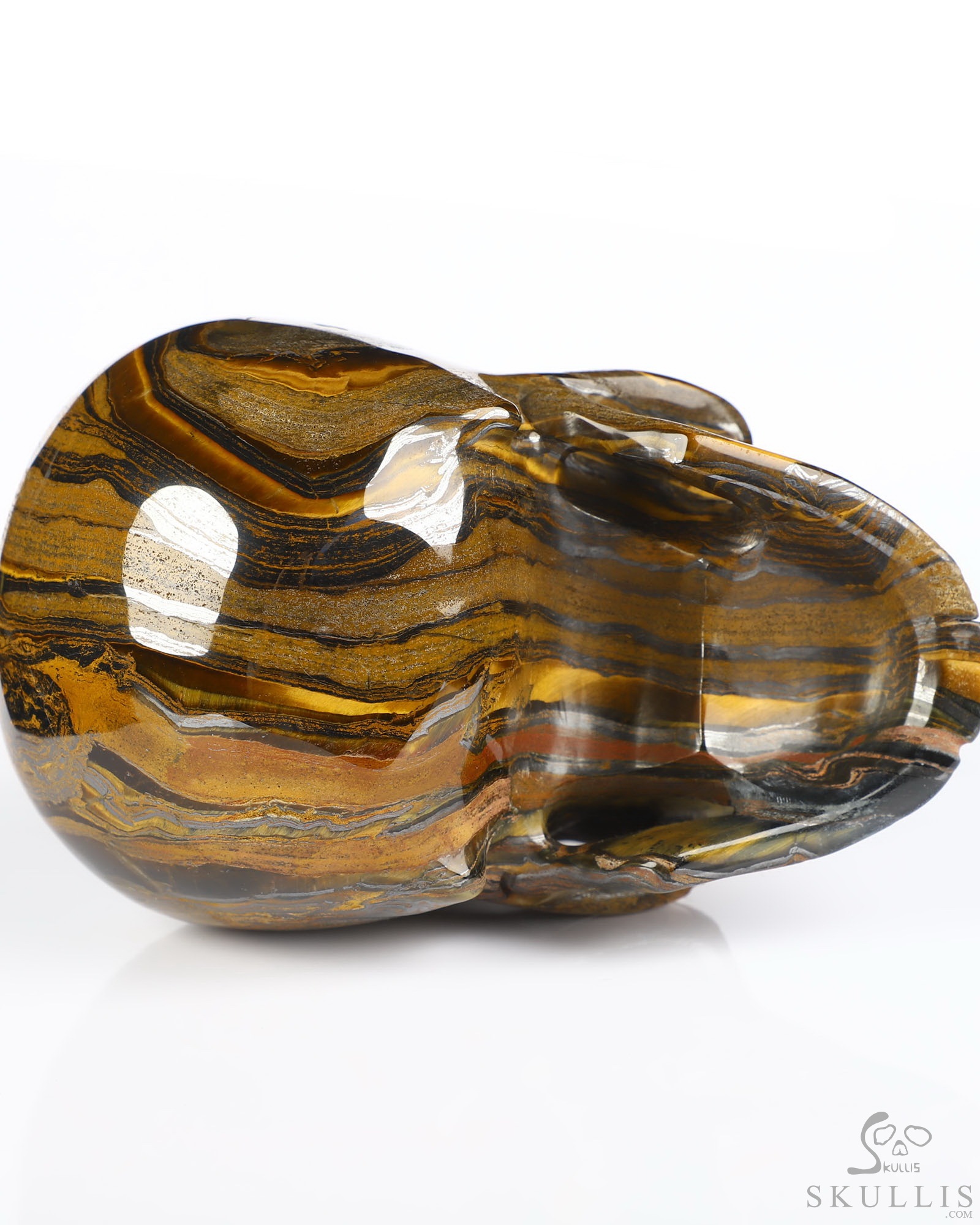 5.3" Tiger Iron Eye Hand Carved Mitchell-Hedges Crystal Skull Replica Sculpture, Crystal Healing 5.3" Tiger Iron Eye Hand Carved Mitchell-Hedges Crystal Skull Replica Sculpture, Crystal Healing