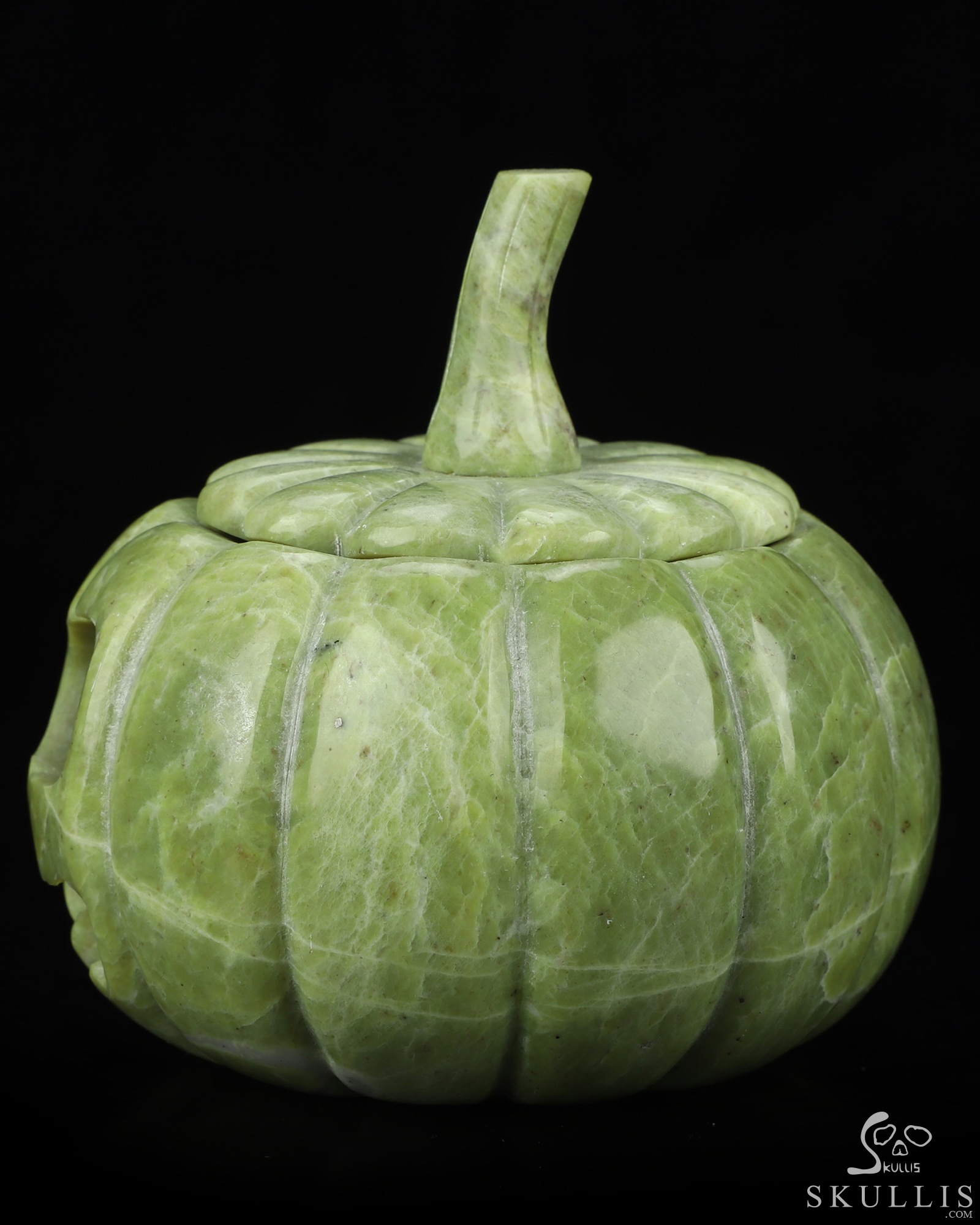 4.1" Lemon Stone Hand Carved Hollow Jack-O'-Lantern Pumpkin Crystal Skull Sculpture, Crystal Healing 4.1" Lemon Stone Hand Carved Hollow Jack-O'-Lantern Pumpkin Crystal Skull Sculpture, Crystal Healing