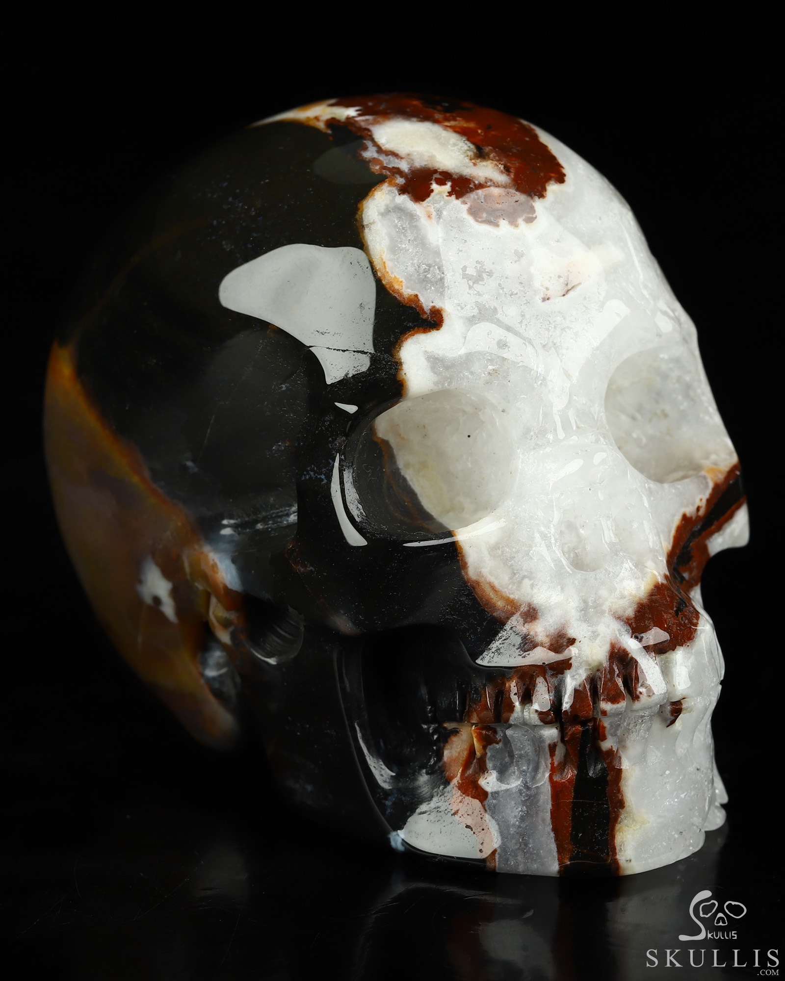 3.5" Black Zebra Agate Hand Carved Crystal Skull, Realistic, Crystal Healing 3.5" Black Zebra Agate Hand Carved Crystal Skull, Realistic, Crystal Healing