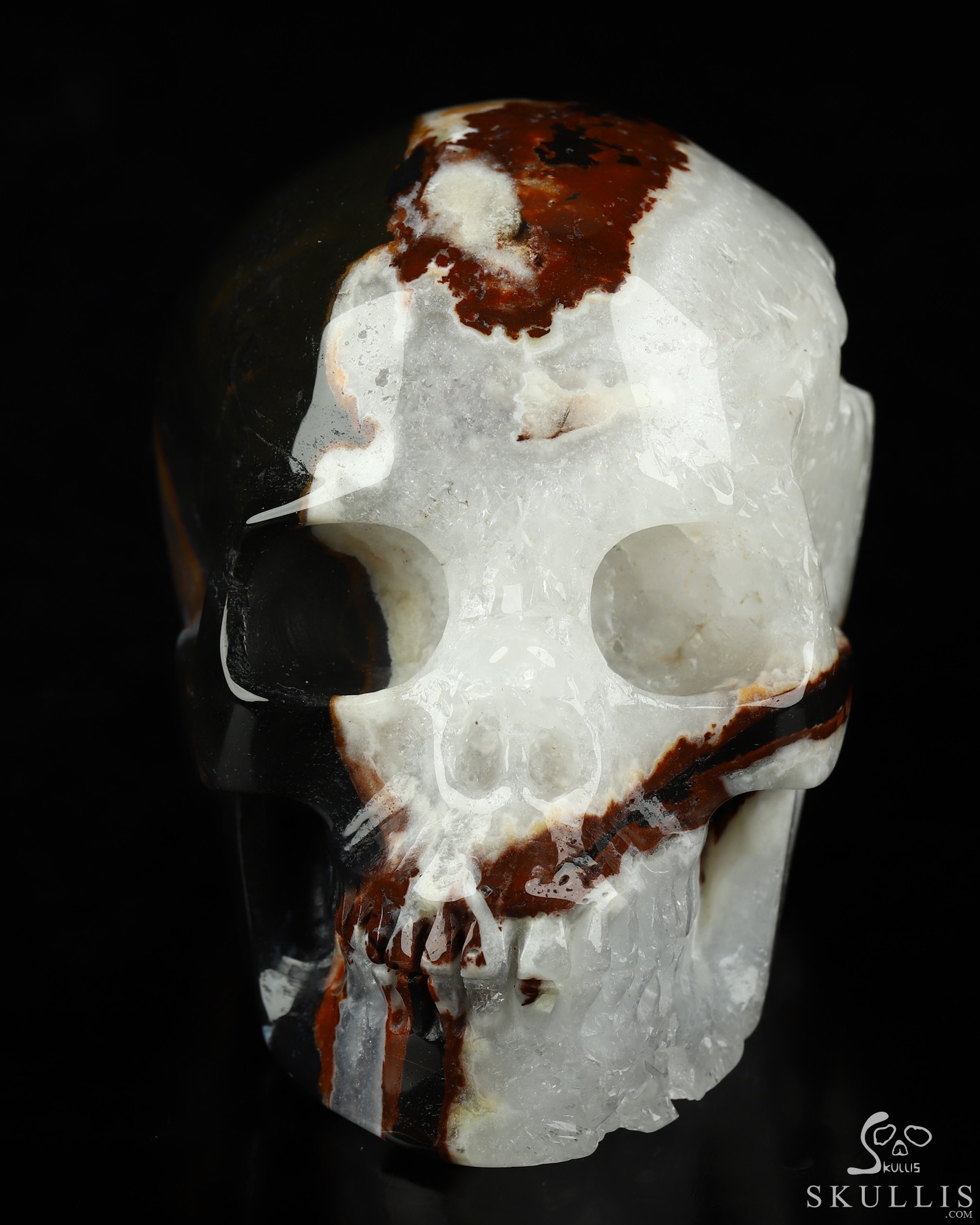 3.5" Black Zebra Agate Hand Carved Crystal Skull, Realistic, Crystal Healing 3.5" Black Zebra Agate Hand Carved Crystal Skull, Realistic, Crystal Healing