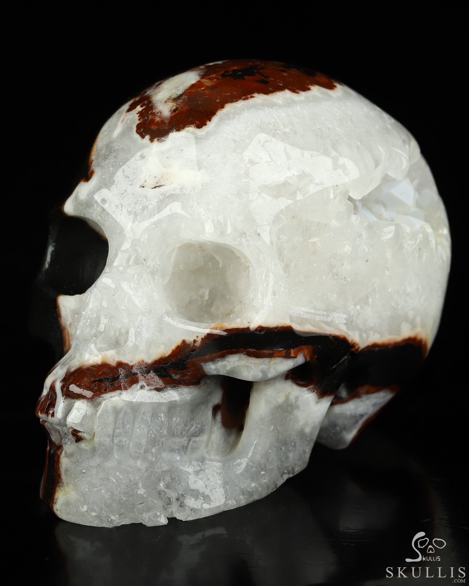 3.5" Black Zebra Agate Hand Carved Crystal Skull, Realistic, Crystal Healing 3.5" Black Zebra Agate Hand Carved Crystal Skull, Realistic, Crystal Healing
