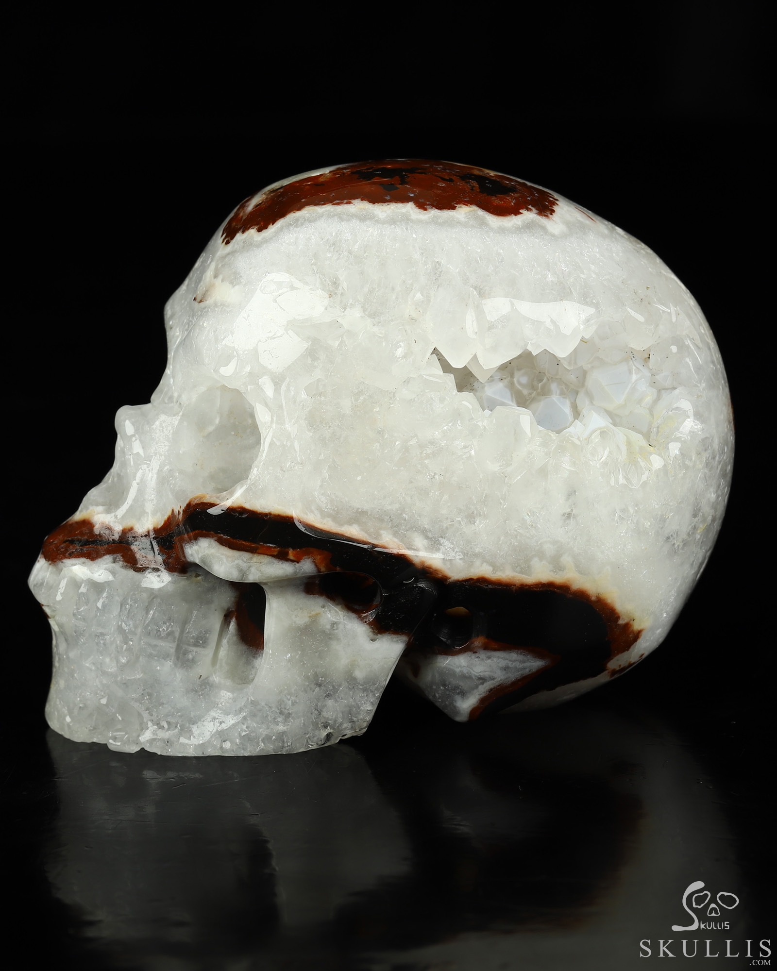 3.5" Black Zebra Agate Hand Carved Crystal Skull, Realistic, Crystal Healing 3.5" Black Zebra Agate Hand Carved Crystal Skull, Realistic, Crystal Healing