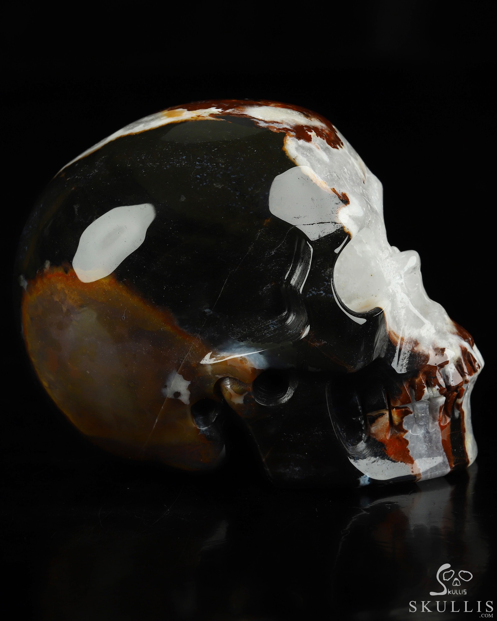 3.5" Black Zebra Agate Hand Carved Crystal Skull, Realistic, Crystal Healing 3.5" Black Zebra Agate Hand Carved Crystal Skull, Realistic, Crystal Healing