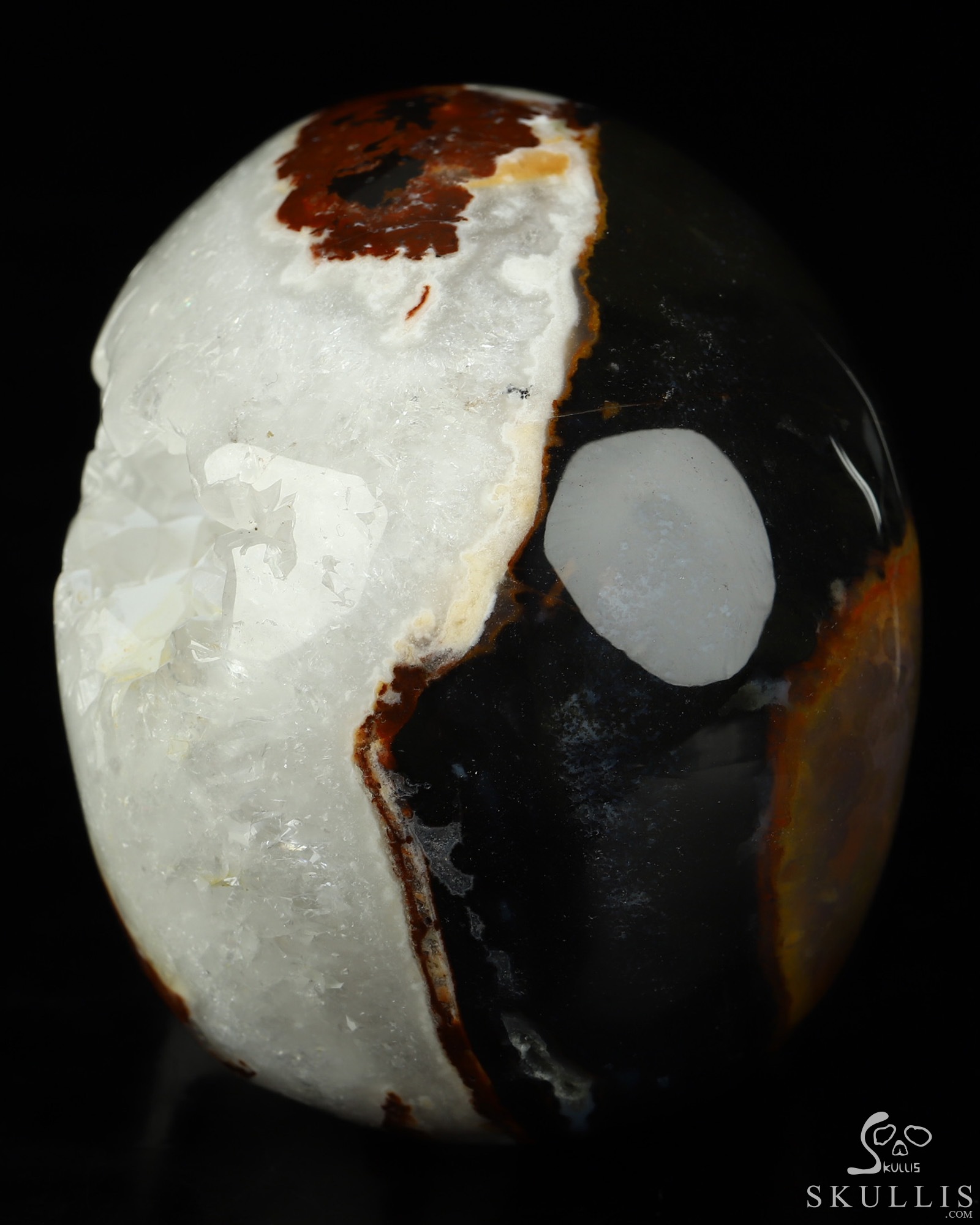 3.5" Black Zebra Agate Hand Carved Crystal Skull, Realistic, Crystal Healing 3.5" Black Zebra Agate Hand Carved Crystal Skull, Realistic, Crystal Healing