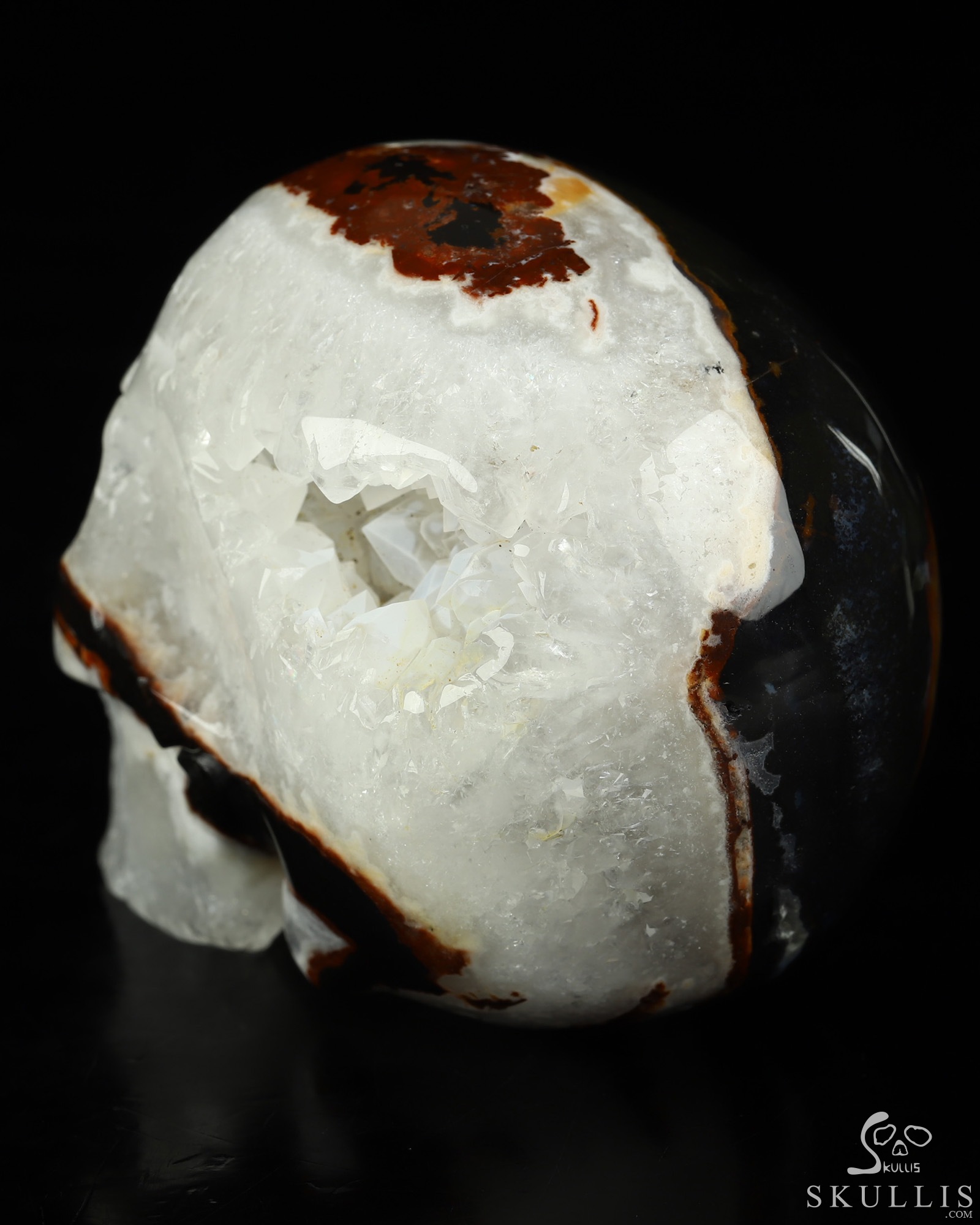 3.5" Black Zebra Agate Hand Carved Crystal Skull, Realistic, Crystal Healing 3.5" Black Zebra Agate Hand Carved Crystal Skull, Realistic, Crystal Healing