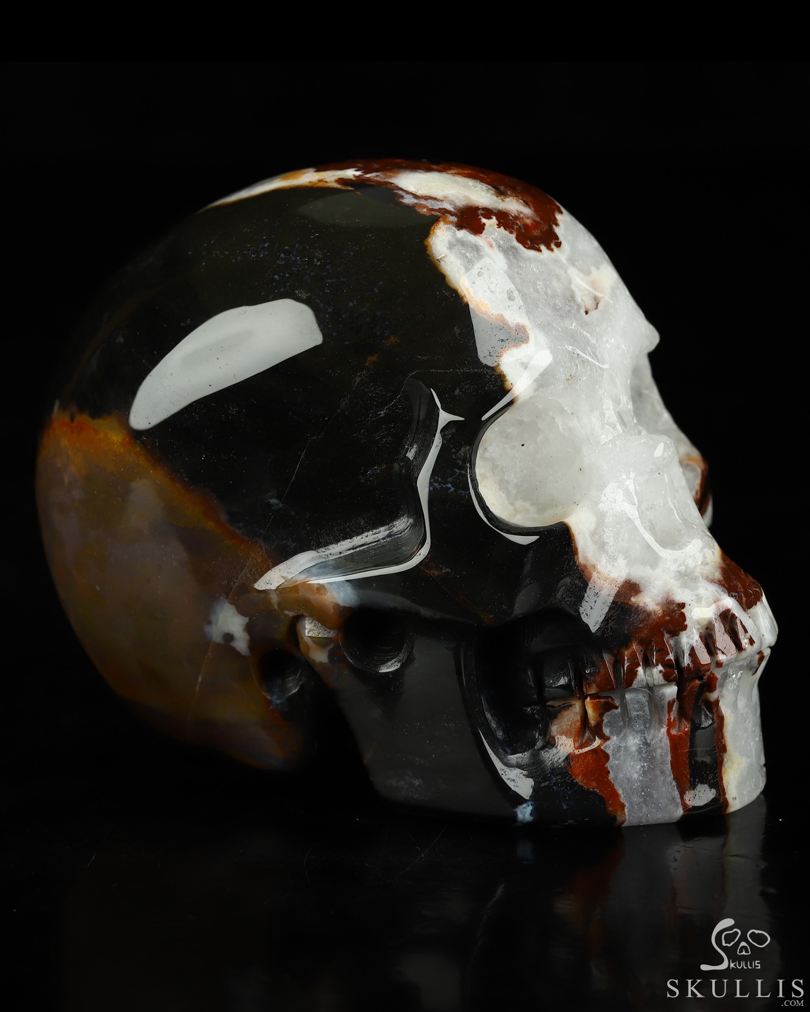 3.5" Black Zebra Agate Hand Carved Crystal Skull, Realistic, Crystal Healing 3.5" Black Zebra Agate Hand Carved Crystal Skull, Realistic, Crystal Healing