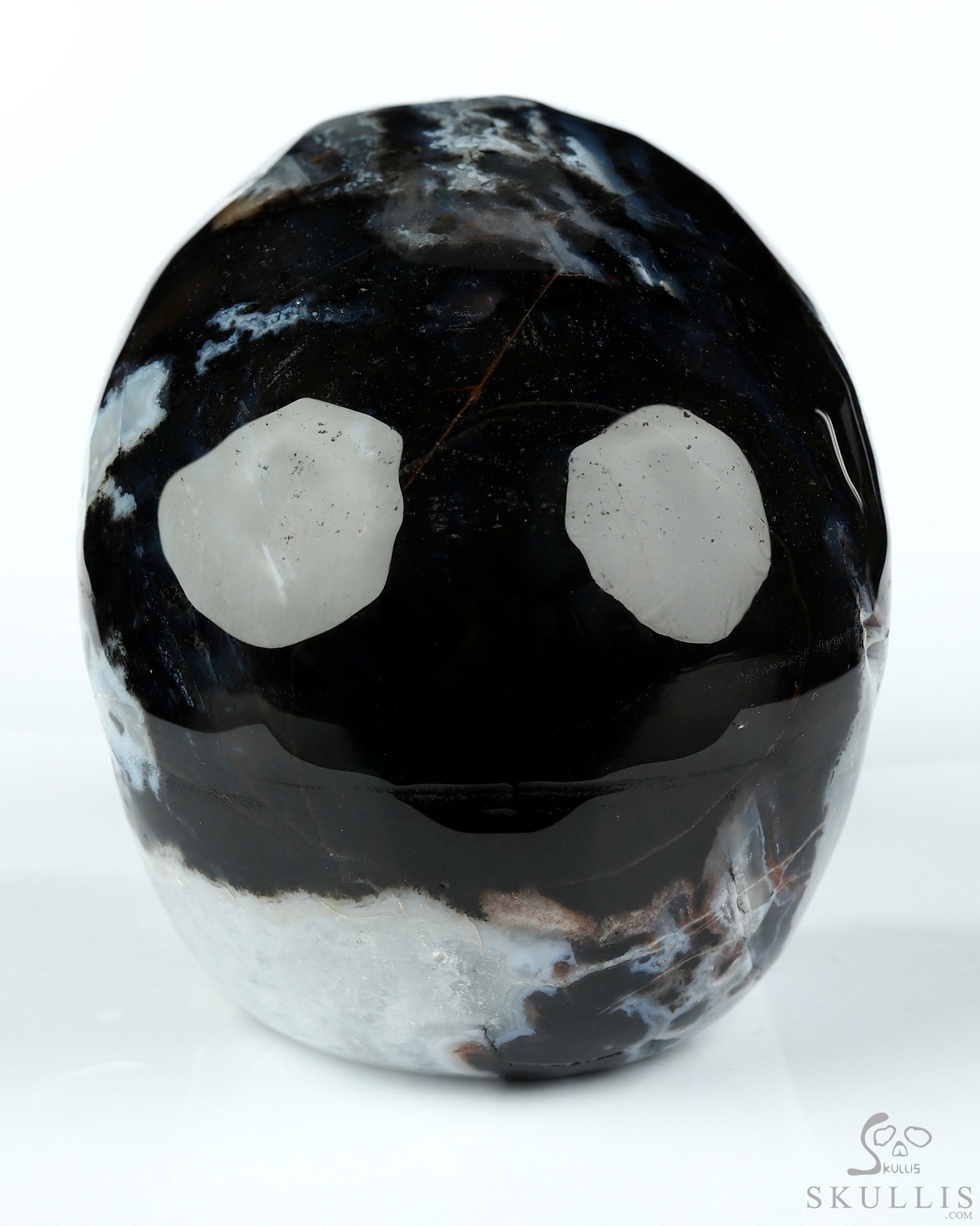 3.5" Black Zebra Agate Hand Carved Crystal Skull, Realistic, Crystal Healing 3.5" Black Zebra Agate Hand Carved Crystal Skull, Realistic, Crystal Healing