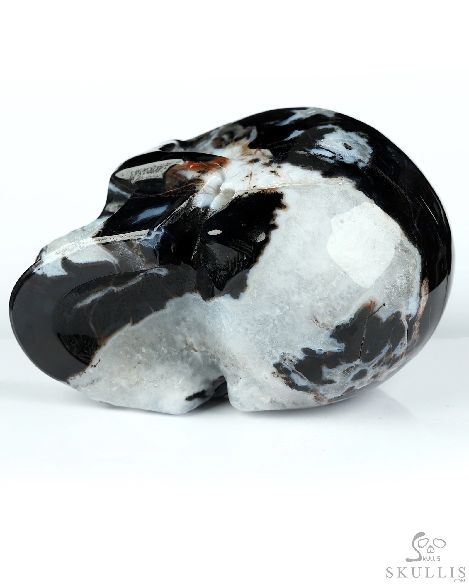 3.5" Black Zebra Agate Hand Carved Crystal Skull, Realistic, Crystal Healing 3.5" Black Zebra Agate Hand Carved Crystal Skull, Realistic, Crystal Healing