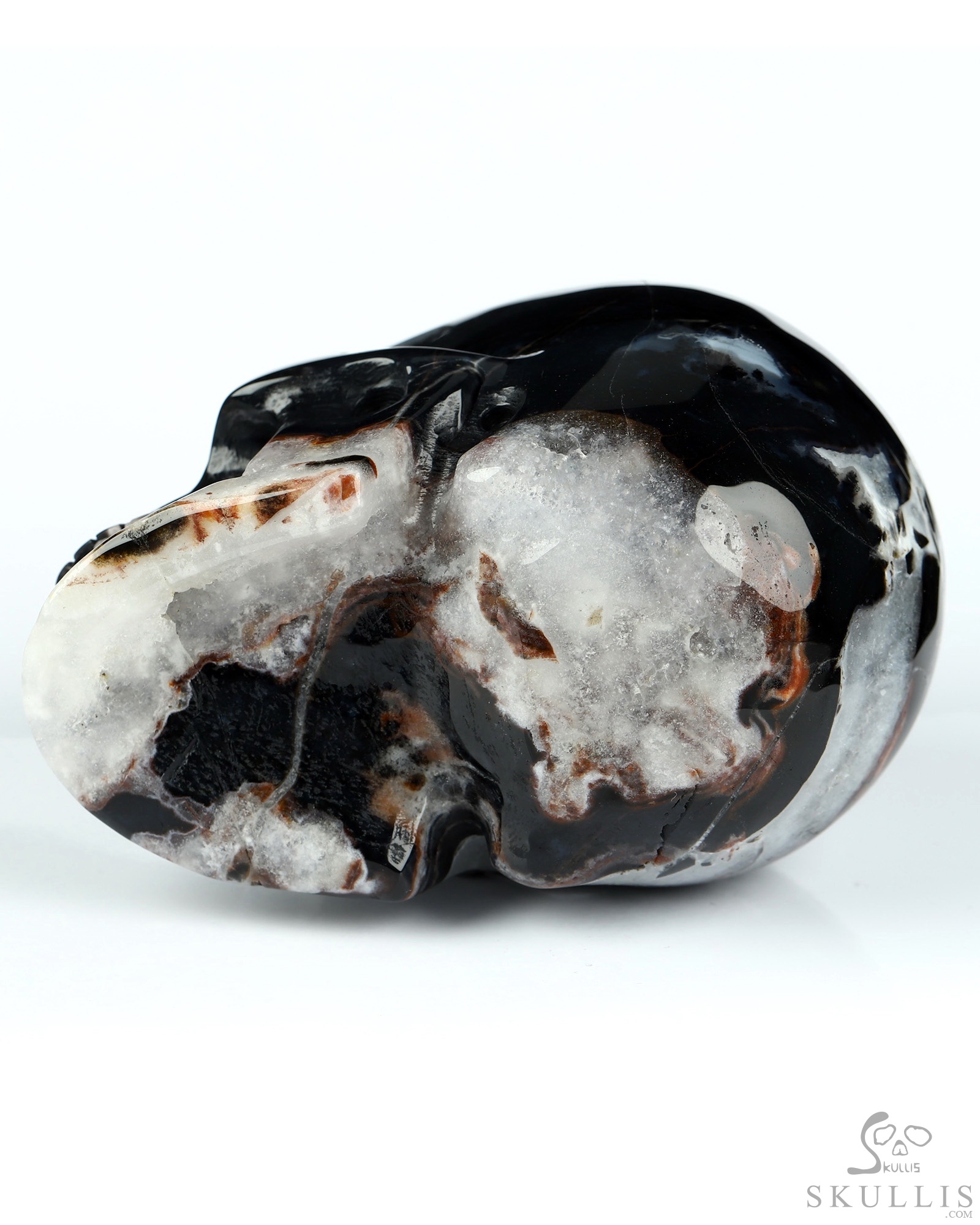 3.5" Black Zebra Agate Hand Carved Crystal Skull, Realistic, Crystal Healing 3.5" Black Zebra Agate Hand Carved Crystal Skull, Realistic, Crystal Healing