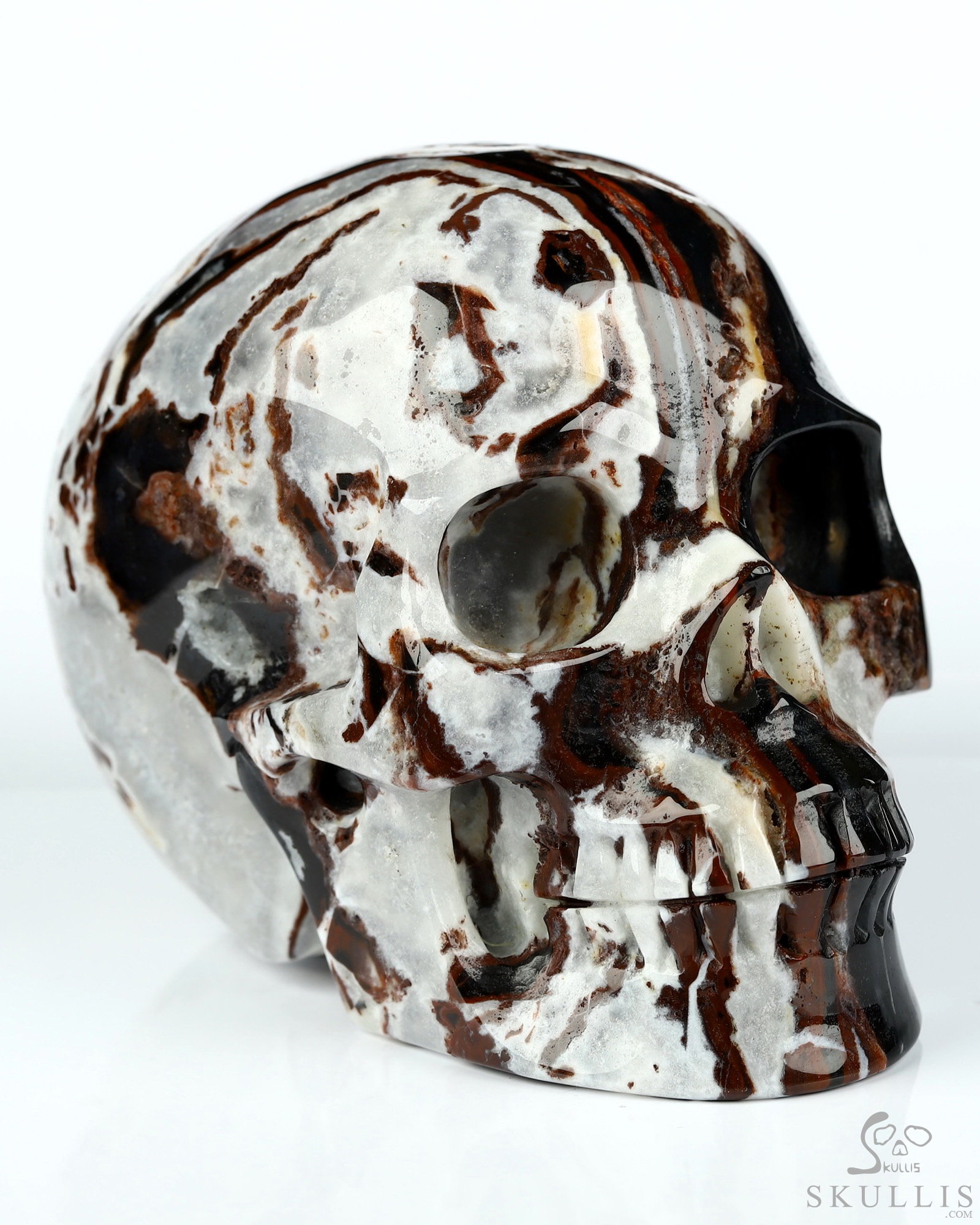 3.5" Black Zebra Agate Hand Carved Crystal Skull, Realistic, Crystal Healing 3.5" Black Zebra Agate Hand Carved Crystal Skull, Realistic, Crystal Healing