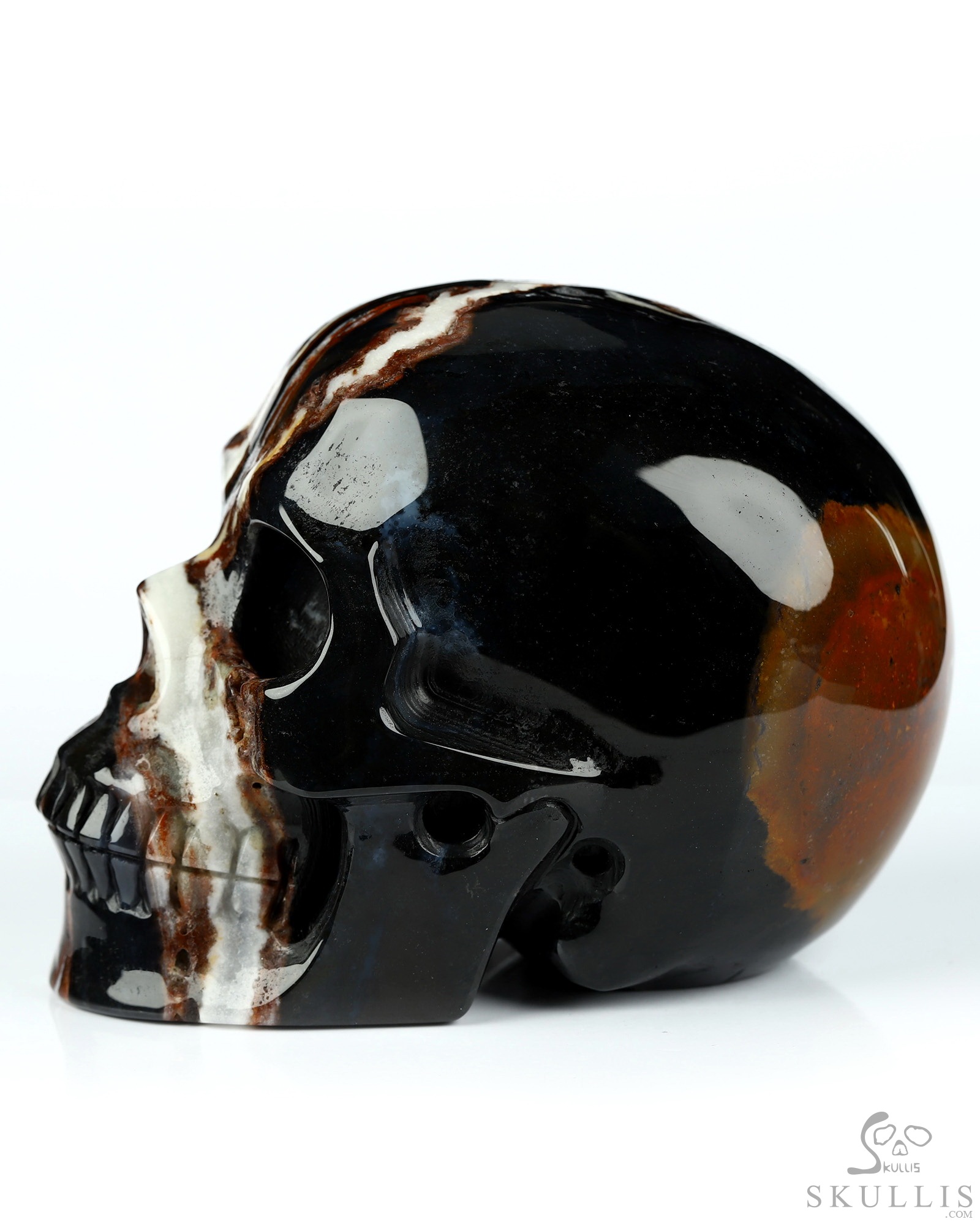 3.5" Black Zebra Agate Hand Carved Crystal Skull, Realistic, Crystal Healing 3.5" Black Zebra Agate Hand Carved Crystal Skull, Realistic, Crystal Healing