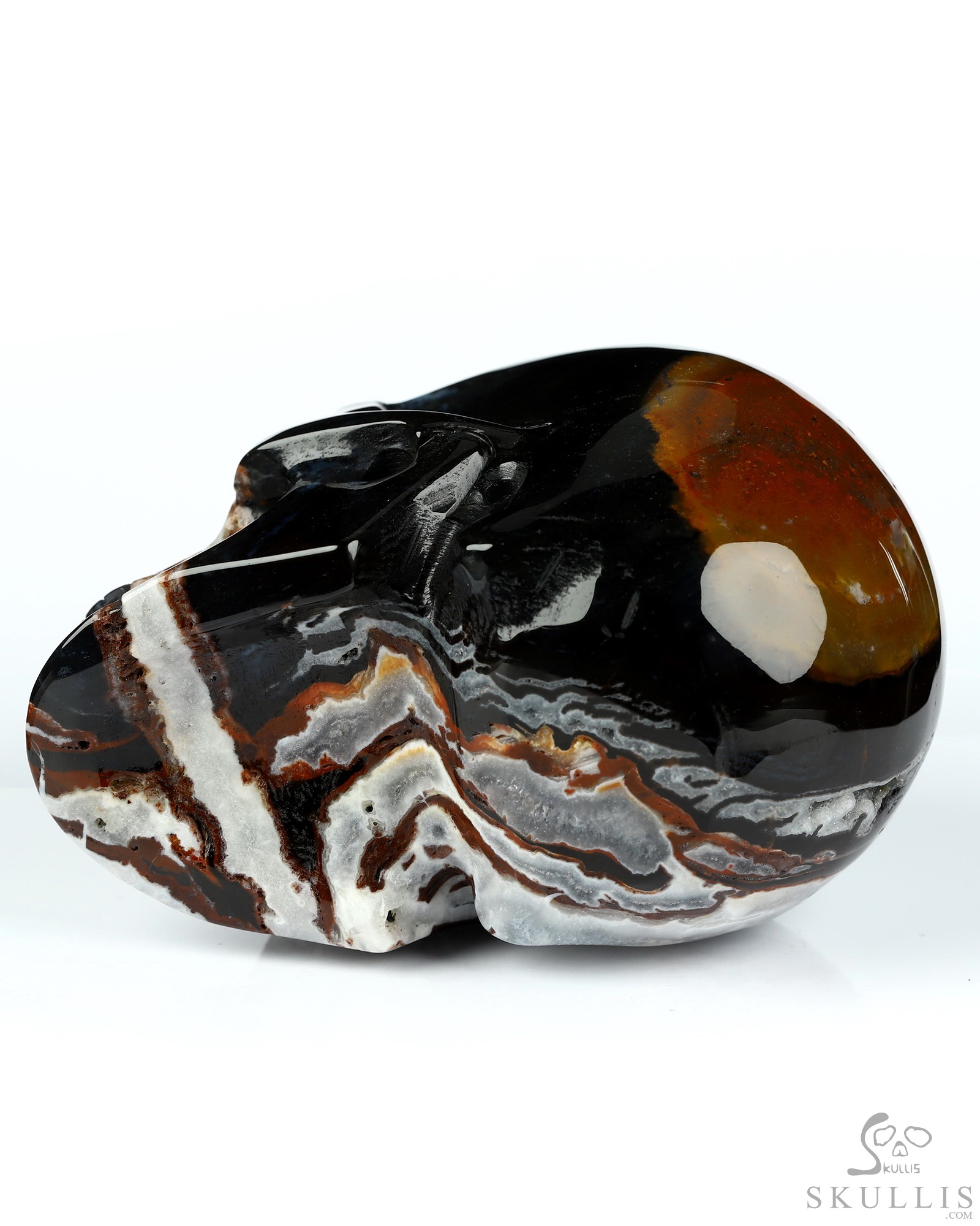 3.5" Black Zebra Agate Hand Carved Crystal Skull, Realistic, Crystal Healing 3.5" Black Zebra Agate Hand Carved Crystal Skull, Realistic, Crystal Healing