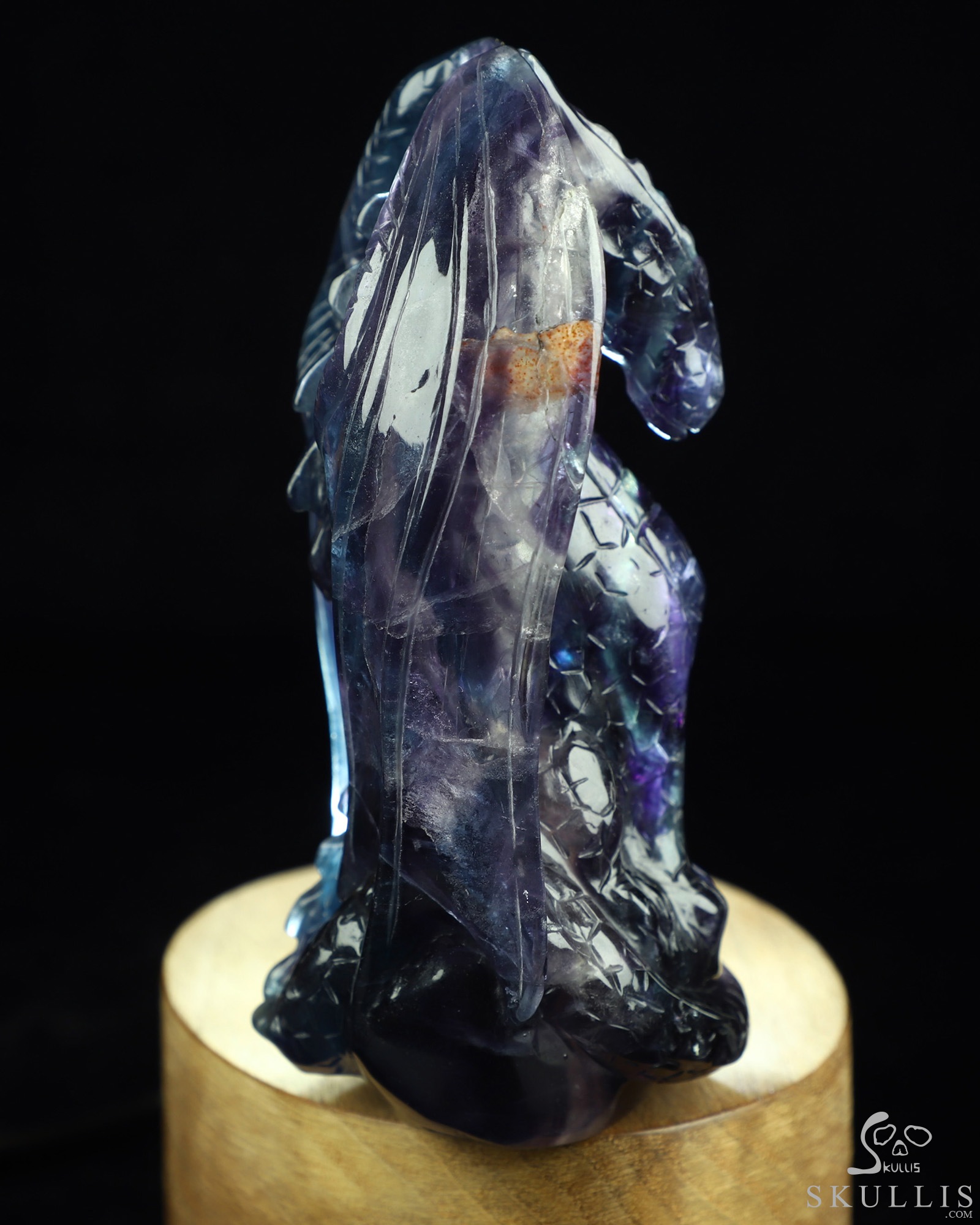 The Guardian Dragon - 4.9" Fluorite Hand Carved Crystal Dragon Fine Art Sculpture, Crystal Healing The Guardian Dragon - 4.9" Fluorite Hand Carved Crystal Dragon Fine Art Sculpture, Crystal Healing