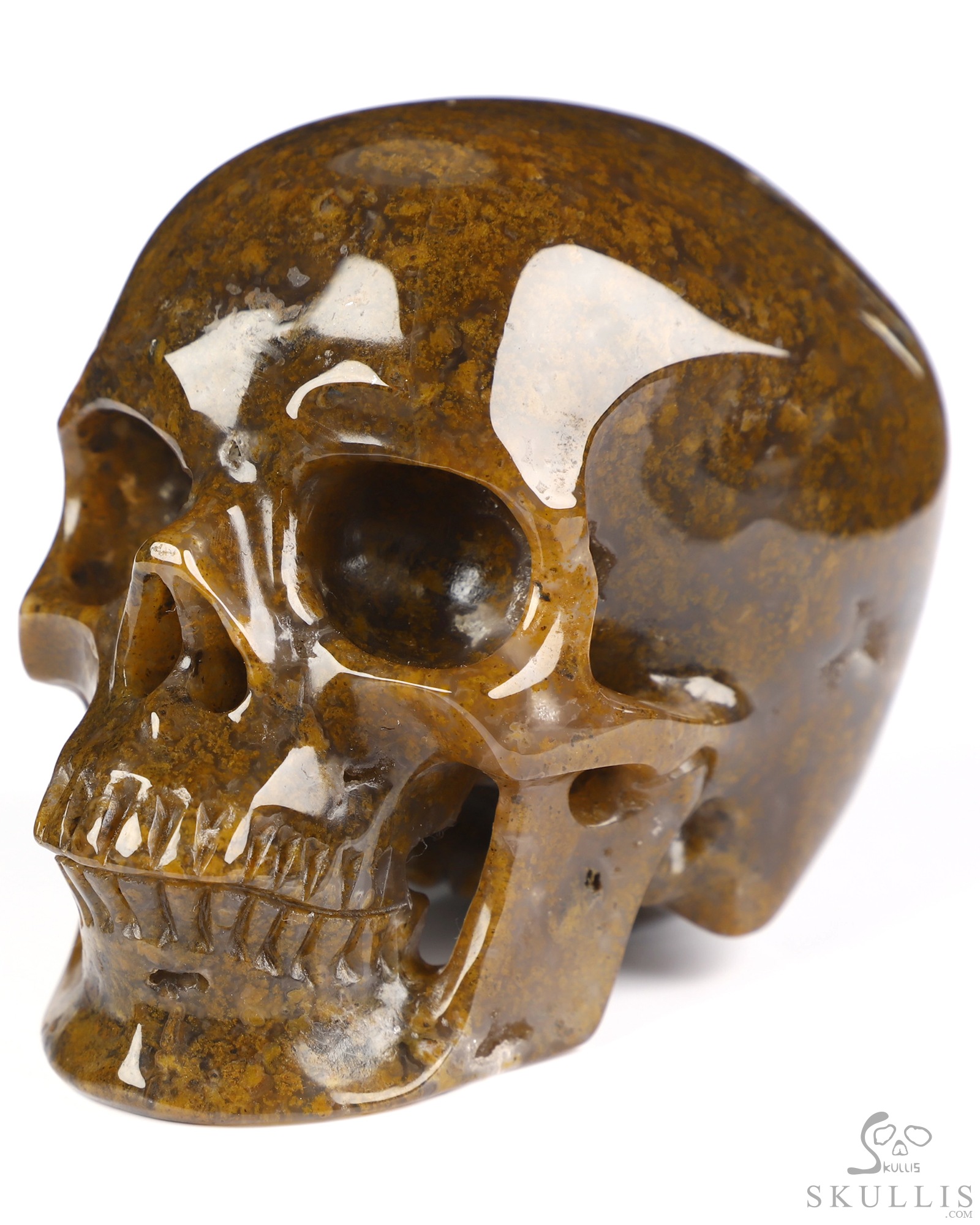 3.3" Moss Agate Hand Carved Crystal Skull, Super Realistic, Crystal Healing 3.3" Moss Agate Hand Carved Crystal Skull, Super Realistic, Crystal Healing