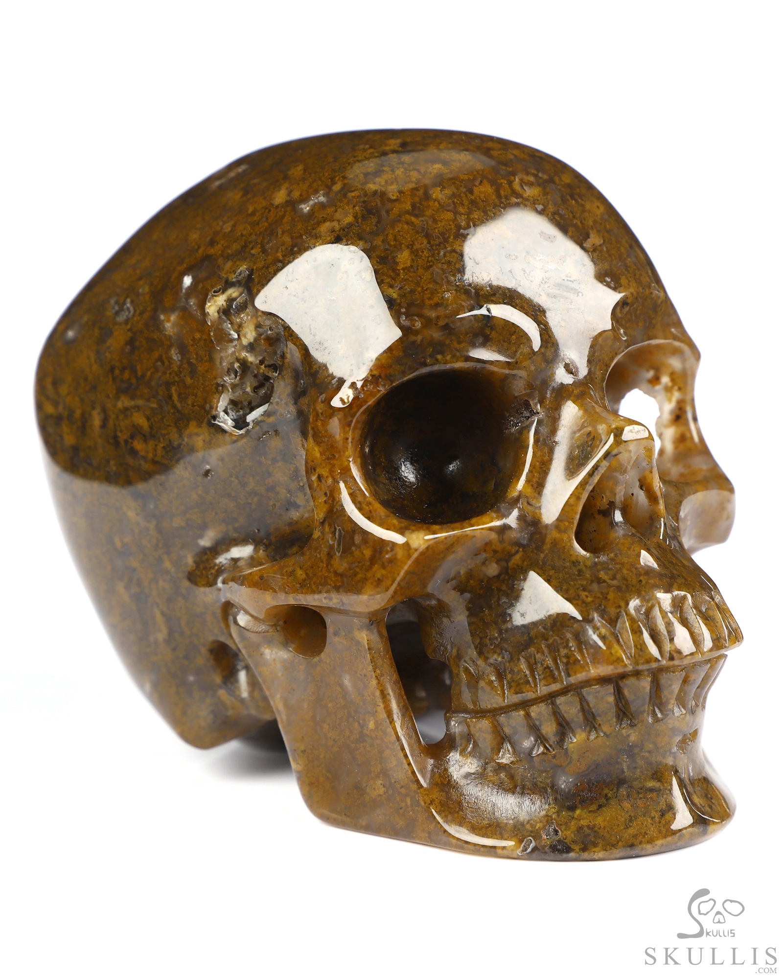 3.3" Moss Agate Hand Carved Crystal Skull, Super Realistic, Crystal Healing 3.3" Moss Agate Hand Carved Crystal Skull, Super Realistic, Crystal Healing