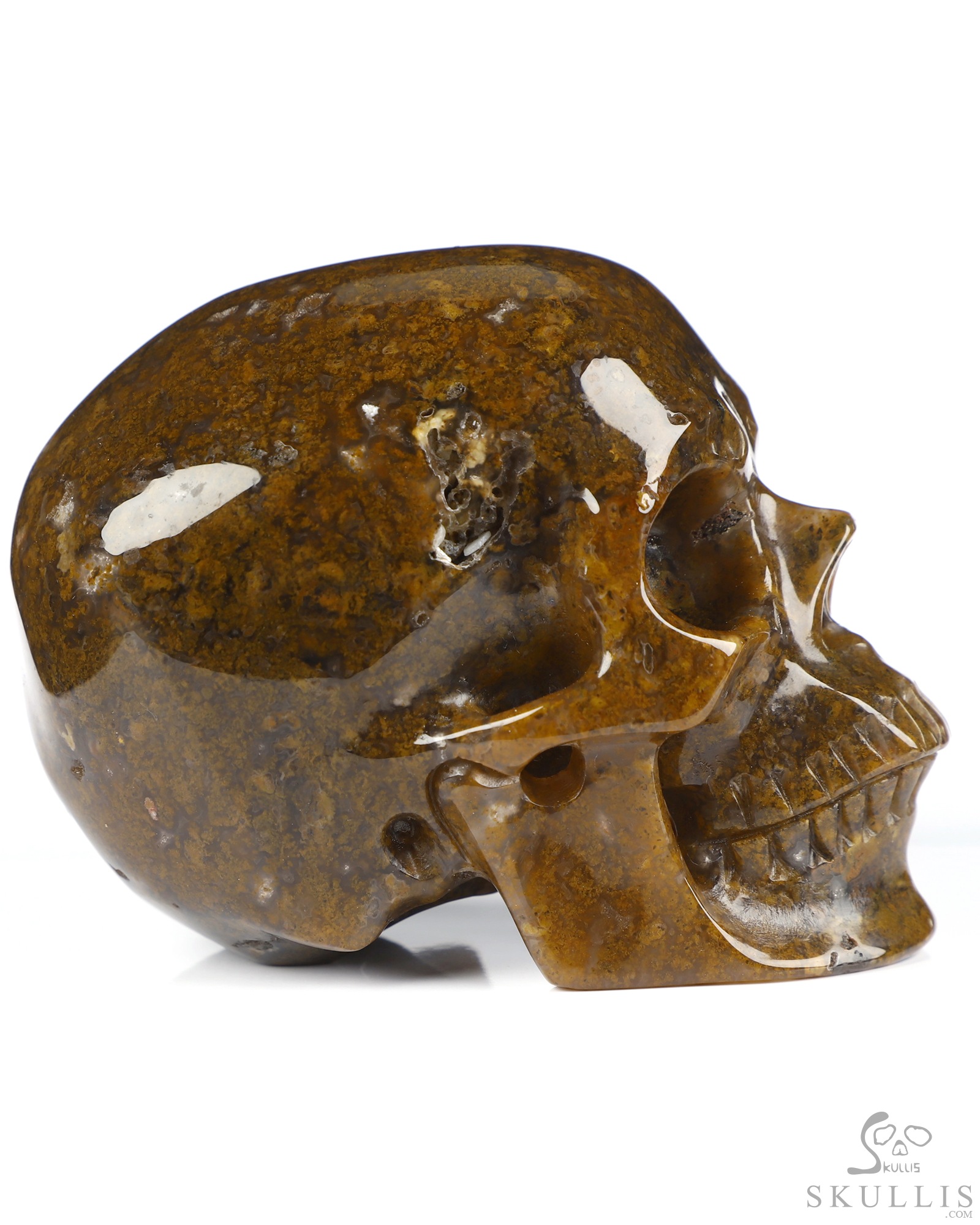 3.3" Moss Agate Hand Carved Crystal Skull, Super Realistic, Crystal Healing 3.3" Moss Agate Hand Carved Crystal Skull, Super Realistic, Crystal Healing