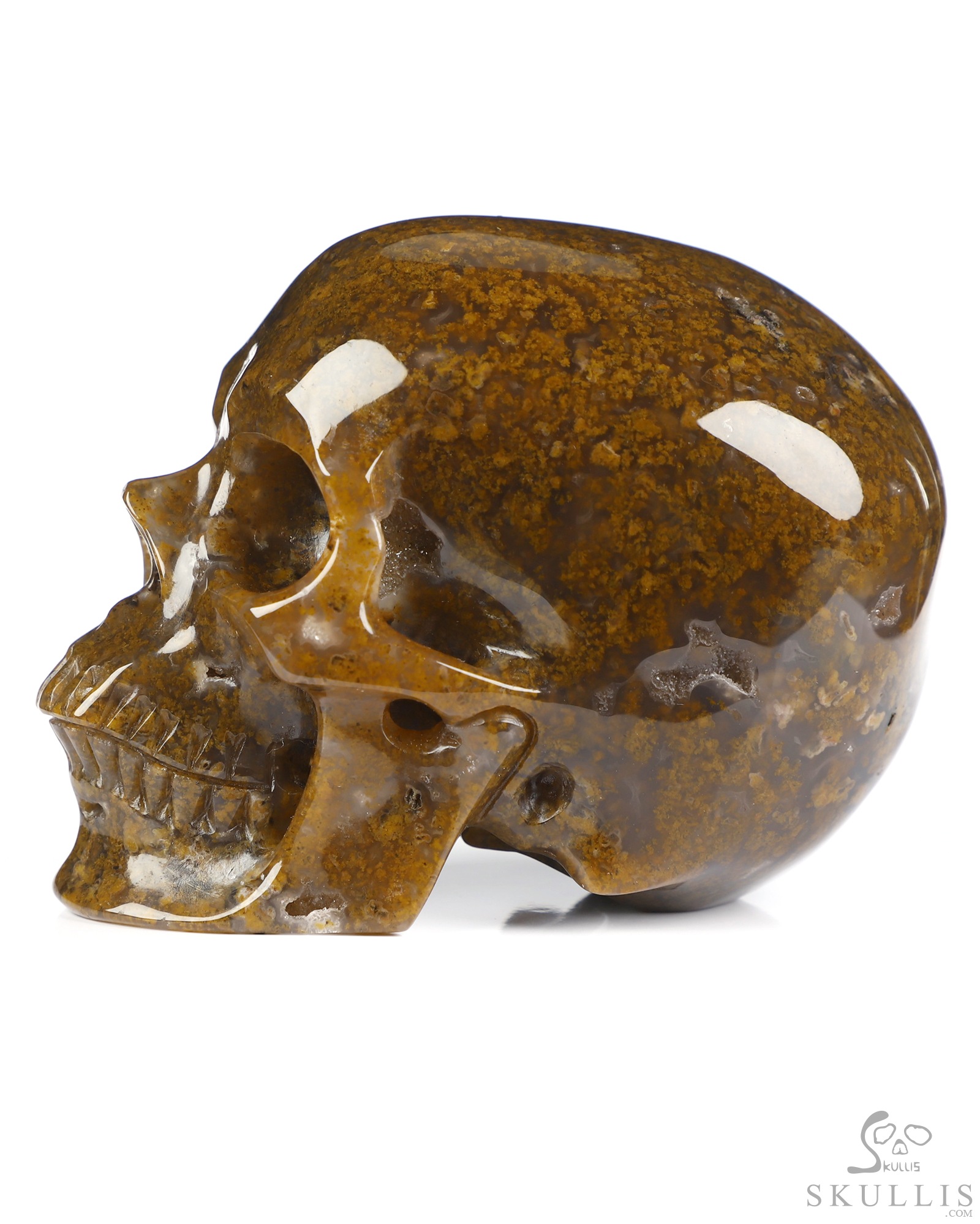 3.3" Moss Agate Hand Carved Crystal Skull, Super Realistic, Crystal Healing 3.3" Moss Agate Hand Carved Crystal Skull, Super Realistic, Crystal Healing