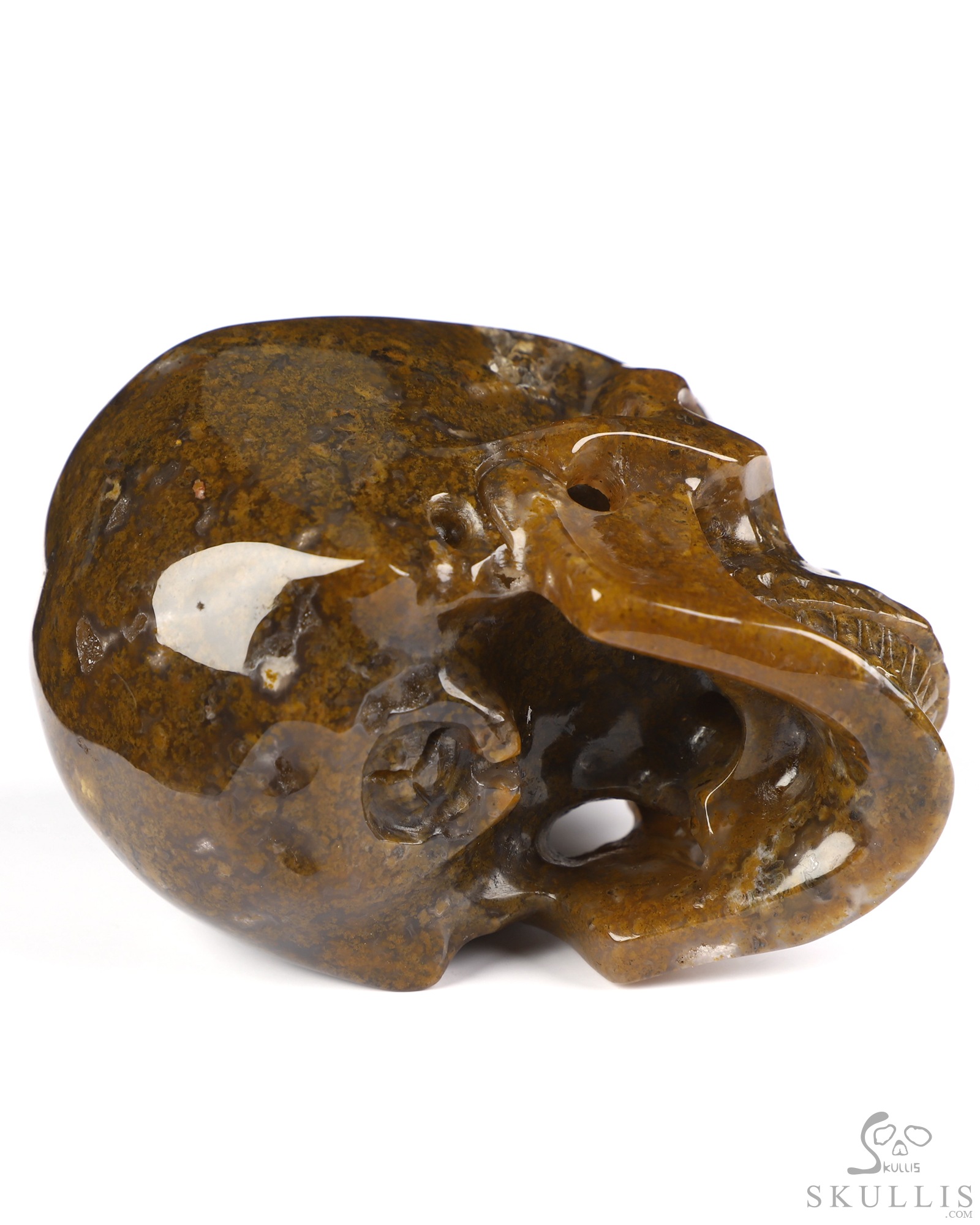 3.3" Moss Agate Hand Carved Crystal Skull, Super Realistic, Crystal Healing 3.3" Moss Agate Hand Carved Crystal Skull, Super Realistic, Crystal Healing