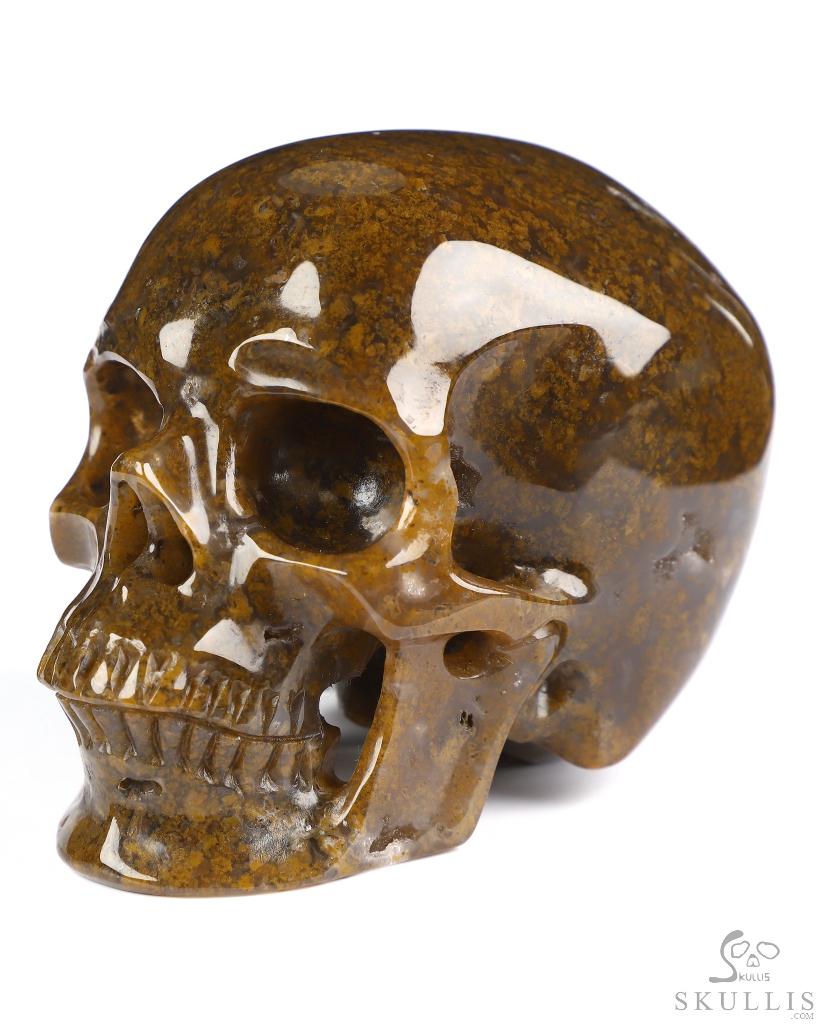 3.3" Moss Agate Hand Carved Crystal Skull, Super Realistic, Crystal Healing 3.3" Moss Agate Hand Carved Crystal Skull, Super Realistic, Crystal Healing