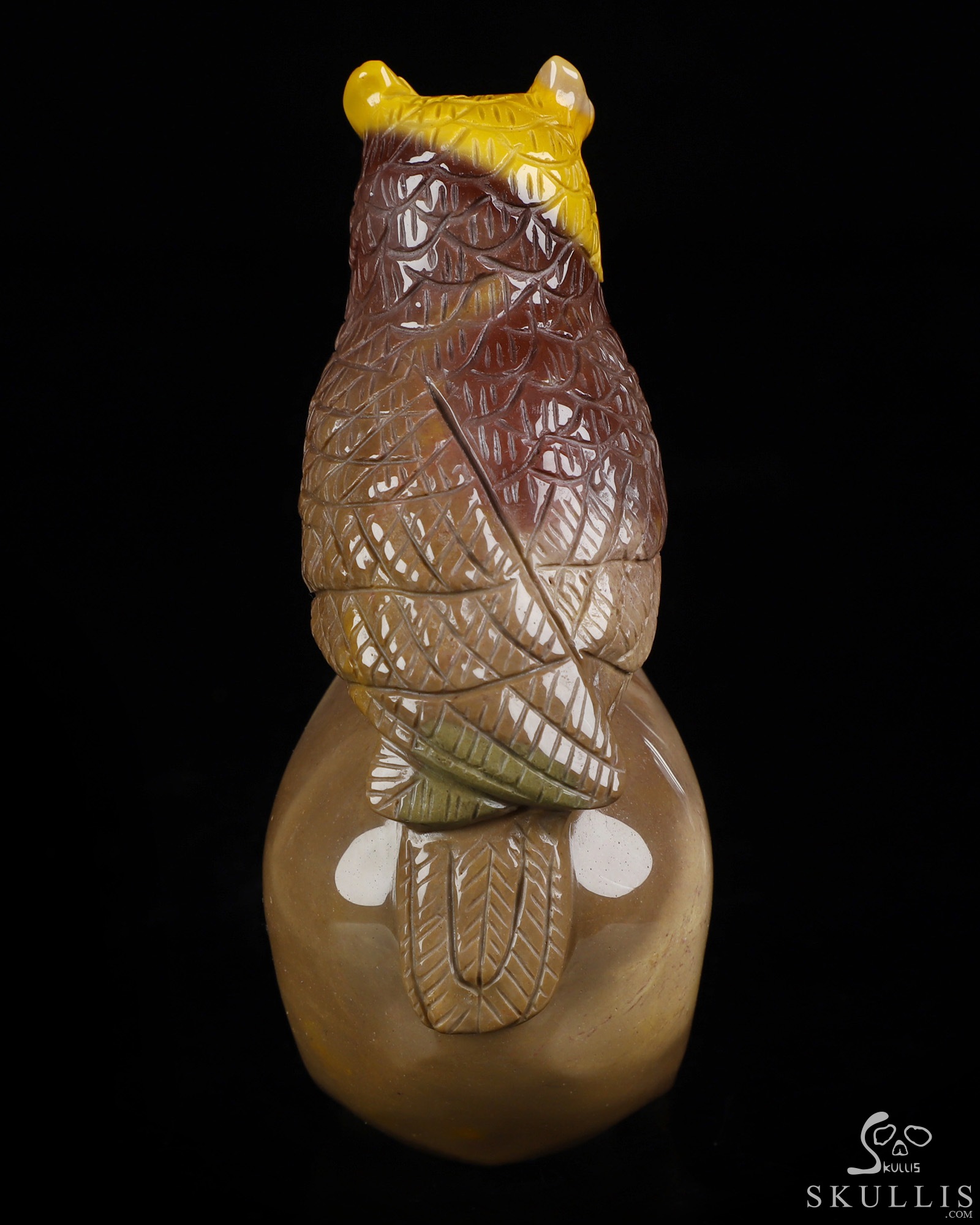 4.3" Mookaite Jasper Hand Carved Crystal Skull and Owl Sculpture, Crystal Healing 4.3" Mookaite Jasper Hand Carved Crystal Skull and Owl Sculpture, Crystal Healing