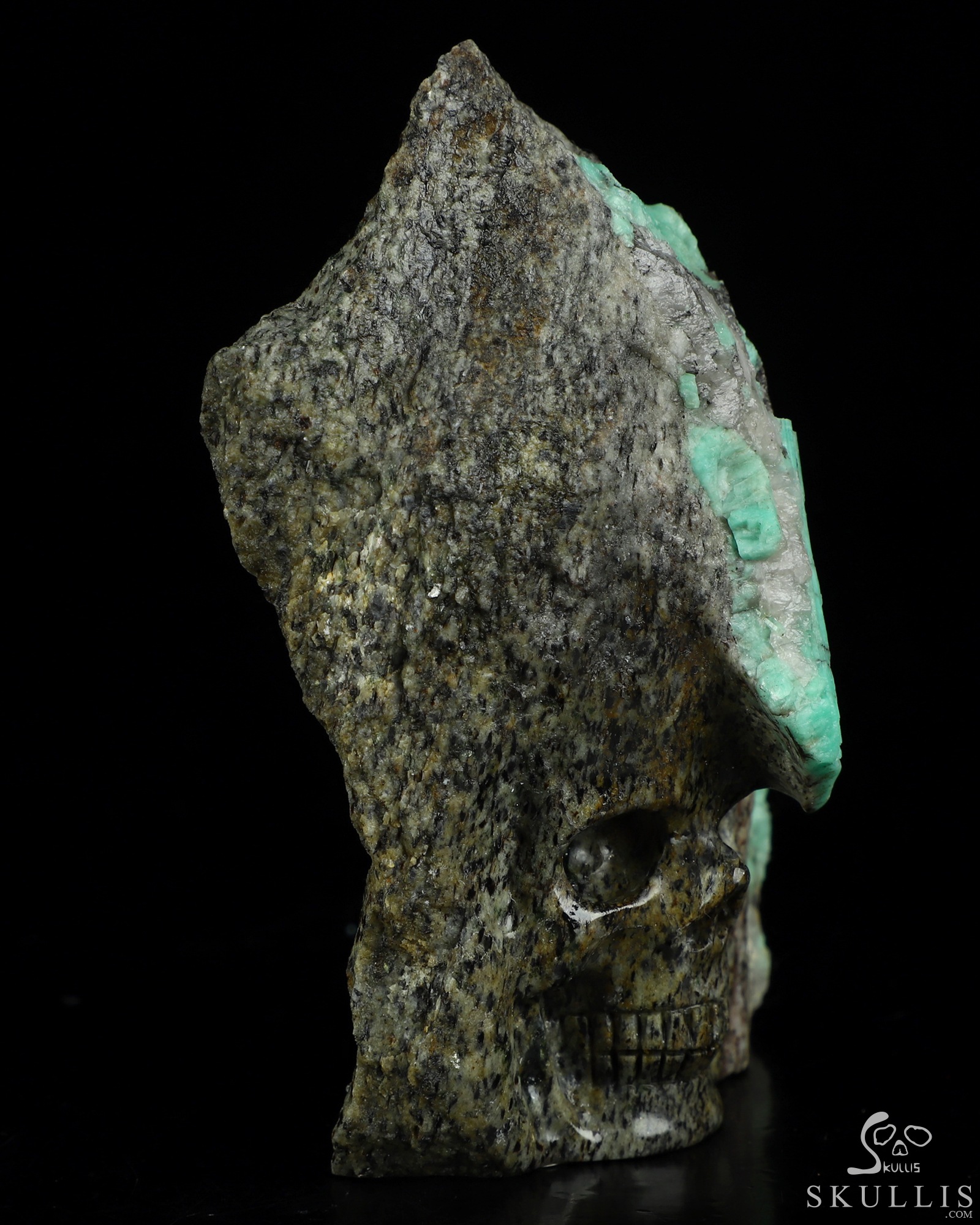 Gemstone 4.5" Emerald Hand Carved Crystal Skull Fine Art Sculpture, Crystal Healing Gemstone 4.5" Emerald Hand Carved Crystal Skull Fine Art Sculpture, Crystal Healing