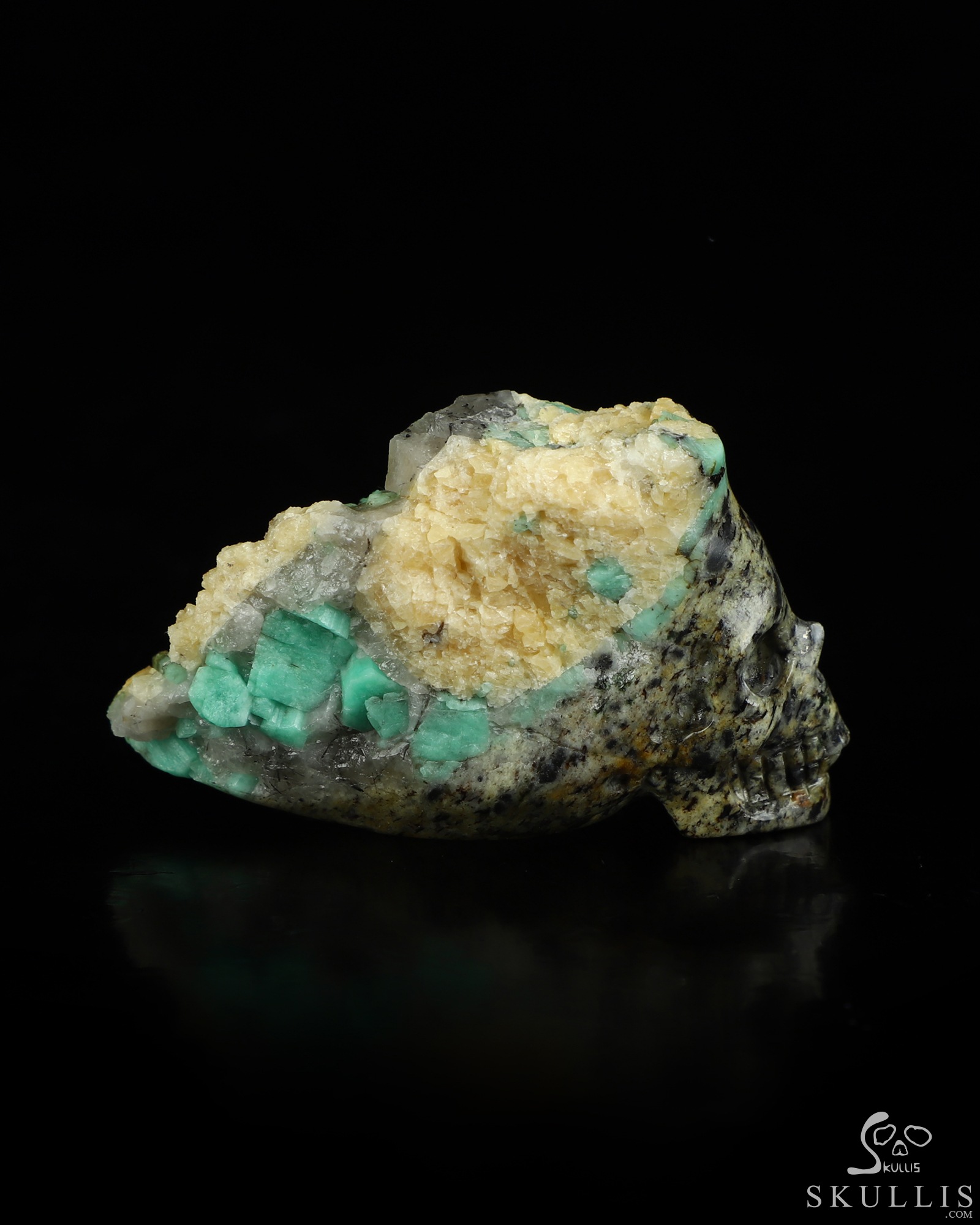 Gemstone 2.0" Emerald Hand Carved Crystal Skull Fine Art Sculpture, Crystal Healing Gemstone 2.0" Emerald Hand Carved Crystal Skull Fine Art Sculpture, Crystal Healing