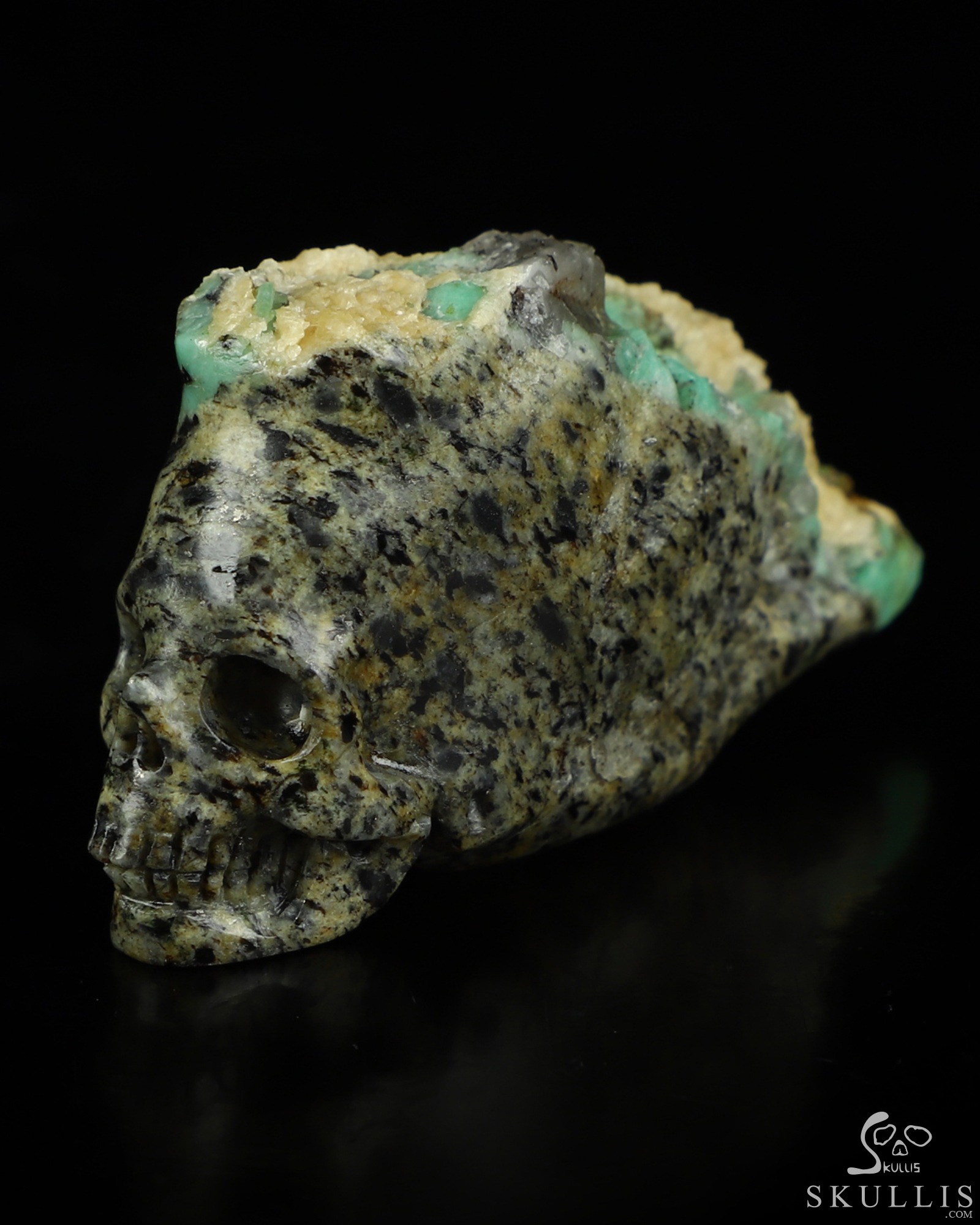 Gemstone 2.0" Emerald Hand Carved Crystal Skull Fine Art Sculpture, Crystal Healing Gemstone 2.0" Emerald Hand Carved Crystal Skull Fine Art Sculpture, Crystal Healing
