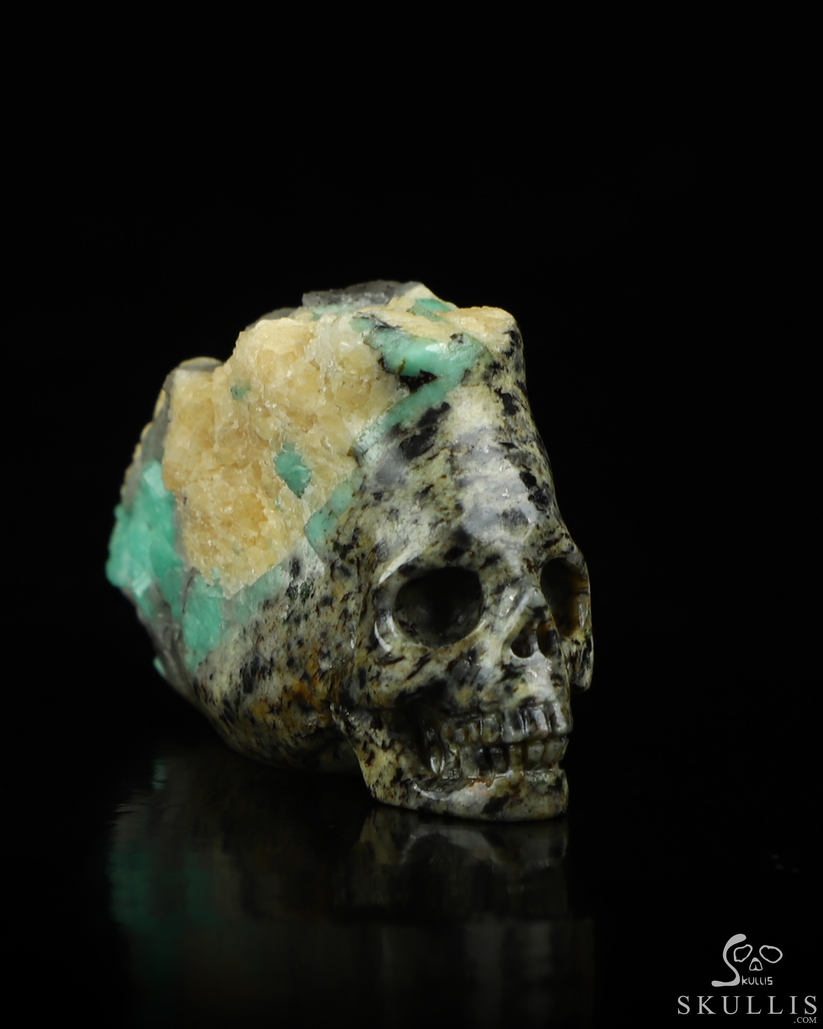 Gemstone 2.0" Emerald Hand Carved Crystal Skull Fine Art Sculpture, Crystal Healing Gemstone 2.0" Emerald Hand Carved Crystal Skull Fine Art Sculpture, Crystal Healing