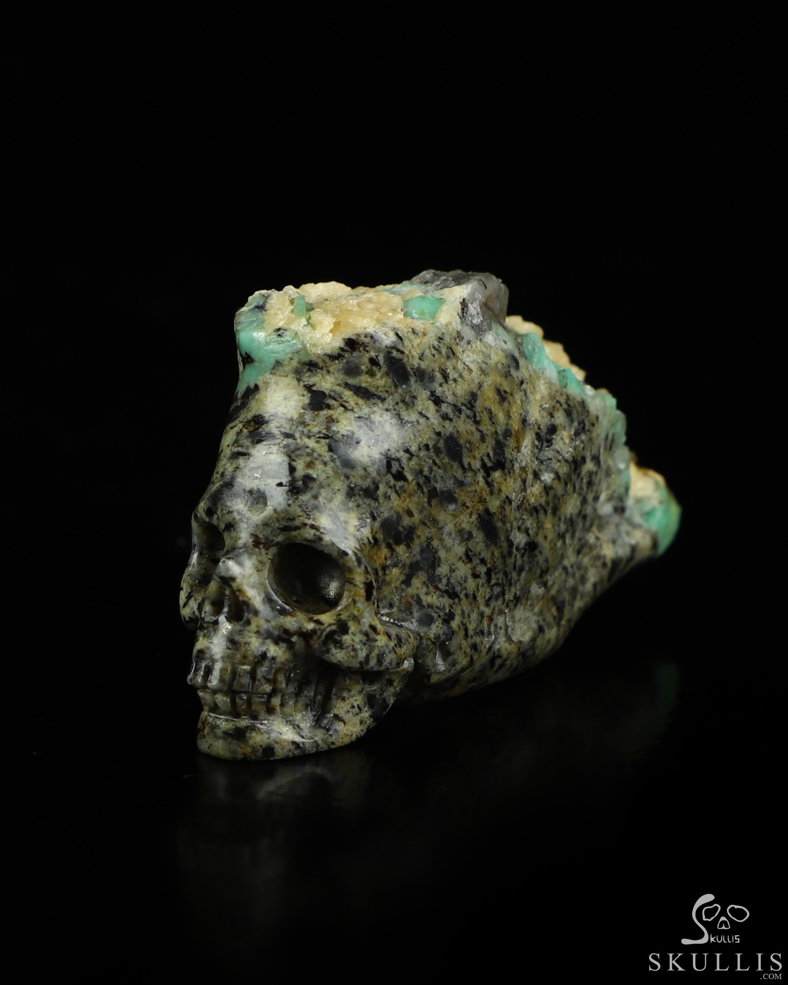 Gemstone 2.0" Emerald Hand Carved Crystal Skull Fine Art Sculpture, Crystal Healing Gemstone 2.0" Emerald Hand Carved Crystal Skull Fine Art Sculpture, Crystal Healing