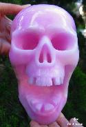 SHOWY Giant 7.2" Pink Aragonite Carved Crystal Screaming Skull