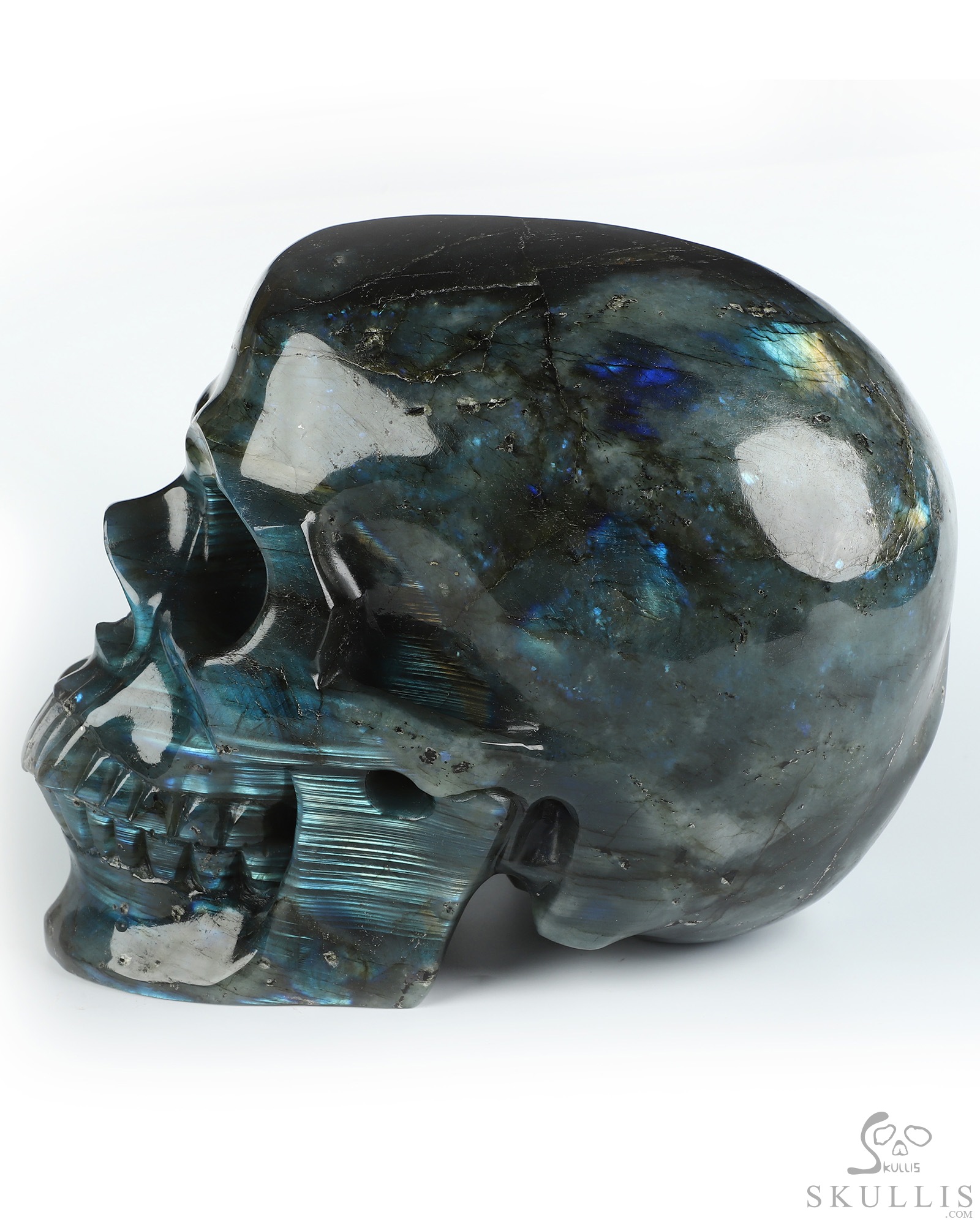 Lifesized 8.1" Labradorite Hand Carved Crystal Skull, Super Realistic, Crystal Healing Lifesized 8.1" Labradorite Hand Carved Crystal Skull, Super Realistic, Crystal Healing