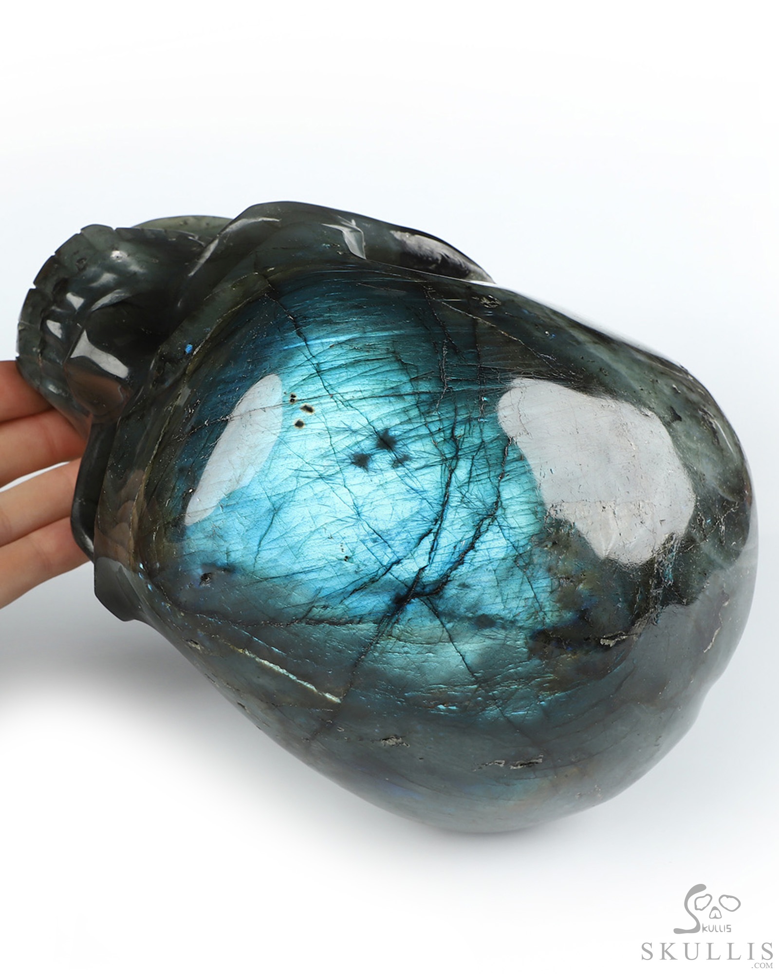 Lifesized 8.1" Labradorite Hand Carved Crystal Skull, Super Realistic, Crystal Healing Lifesized 8.1" Labradorite Hand Carved Crystal Skull, Super Realistic, Crystal Healing