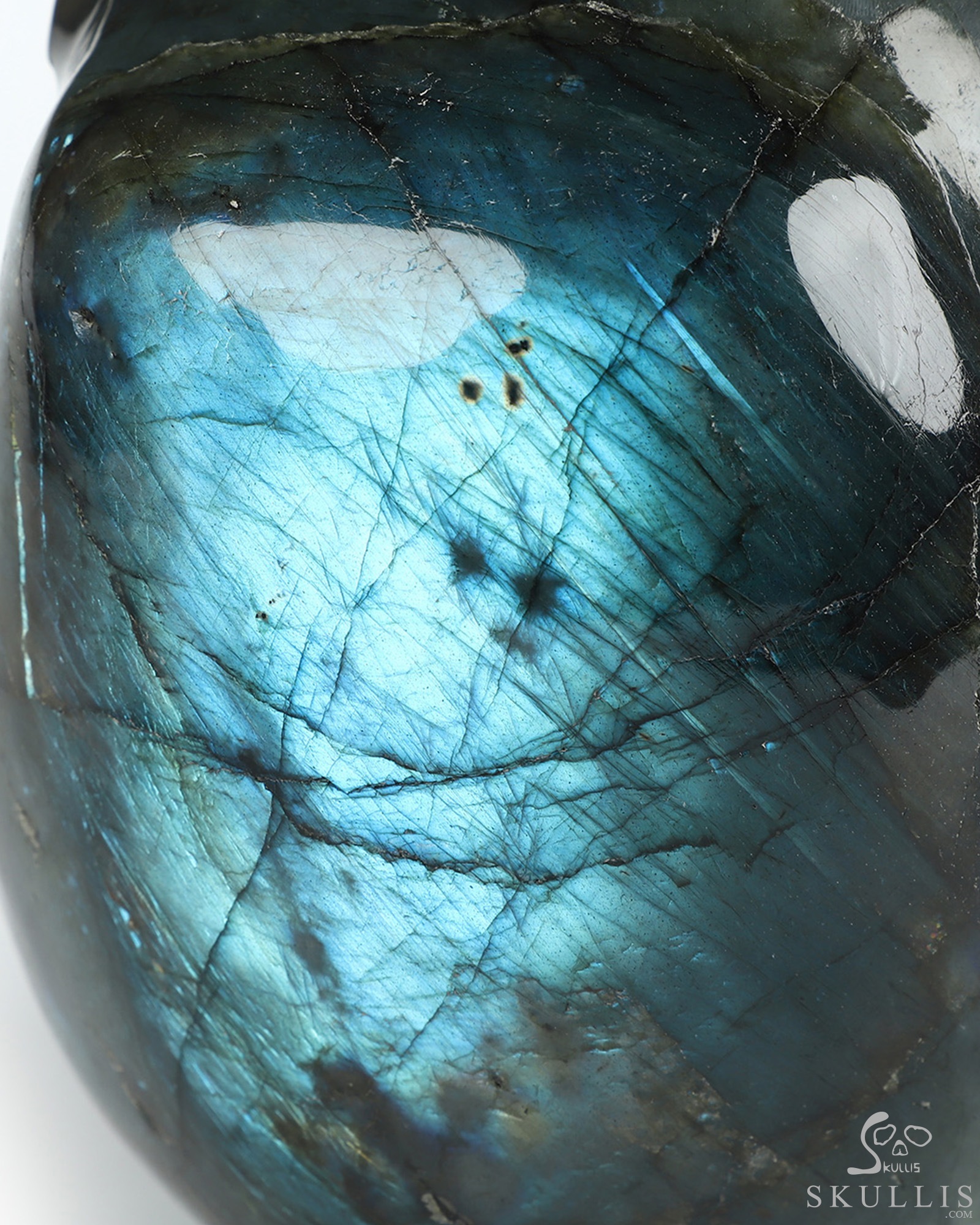 Lifesized 8.1" Labradorite Hand Carved Crystal Skull, Super Realistic, Crystal Healing Lifesized 8.1" Labradorite Hand Carved Crystal Skull, Super Realistic, Crystal Healing