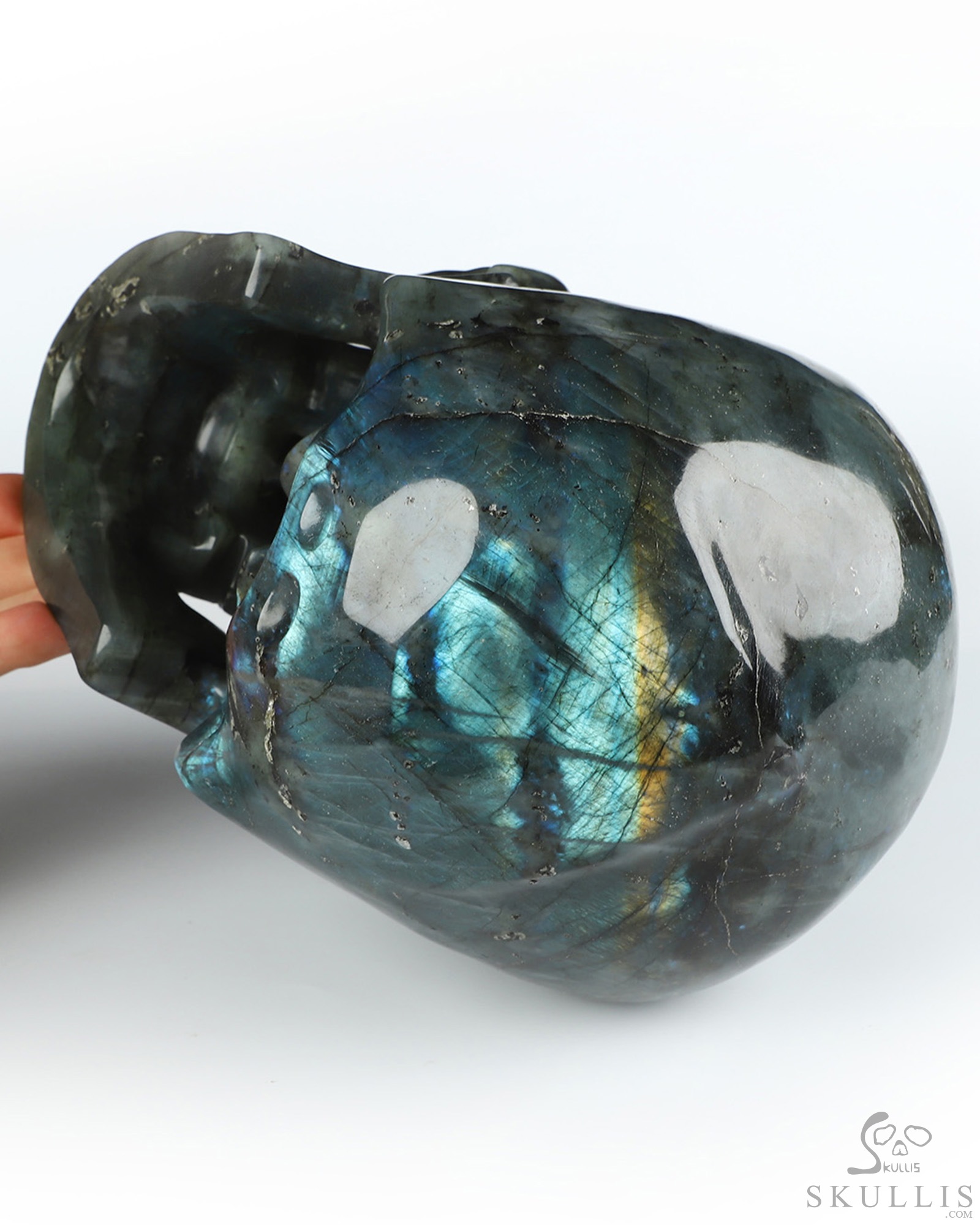 Lifesized 8.1" Labradorite Hand Carved Crystal Skull, Super Realistic, Crystal Healing Lifesized 8.1" Labradorite Hand Carved Crystal Skull, Super Realistic, Crystal Healing