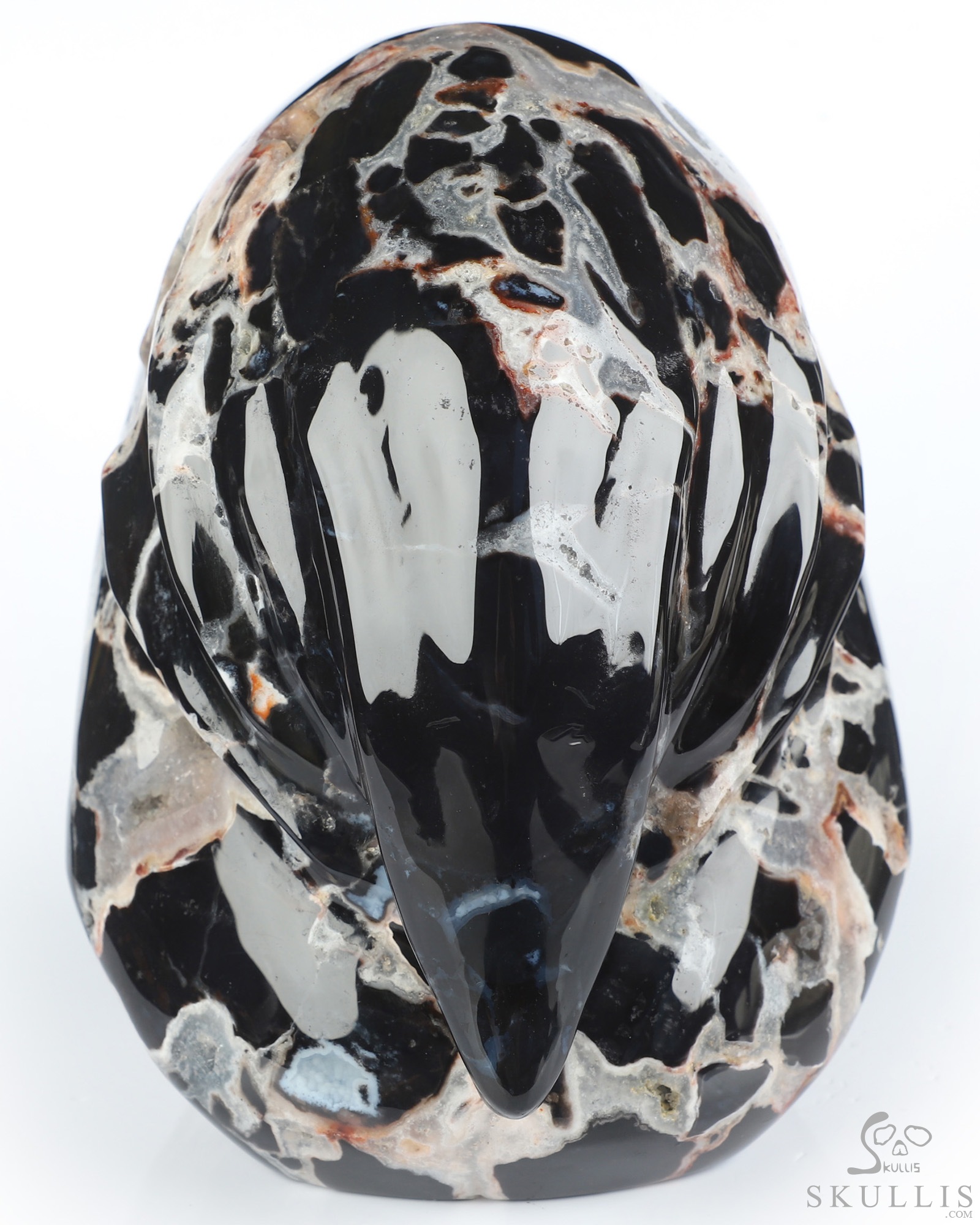 5.4" Black Zebra Agate Hand Carved Death Crystal Skull Sculpture, Crystal Healing 5.4" Black Zebra Agate Hand Carved Death Crystal Skull Sculpture, Crystal Healing