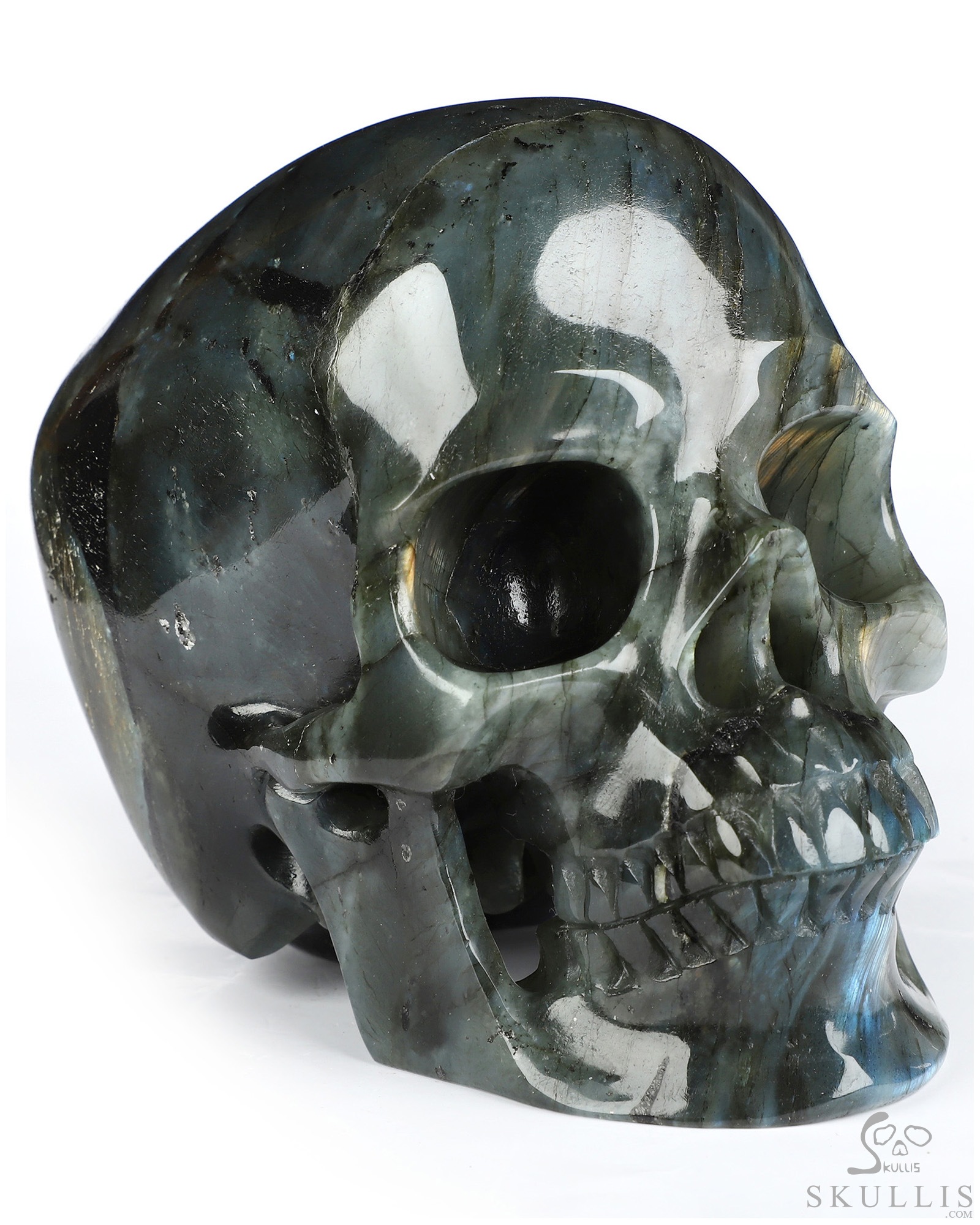 5.0" Labradorite Hand Carved Crystal Skull, Super Realistic, Crystal Healing 5.0" Labradorite Hand Carved Crystal Skull, Super Realistic, Crystal Healing
