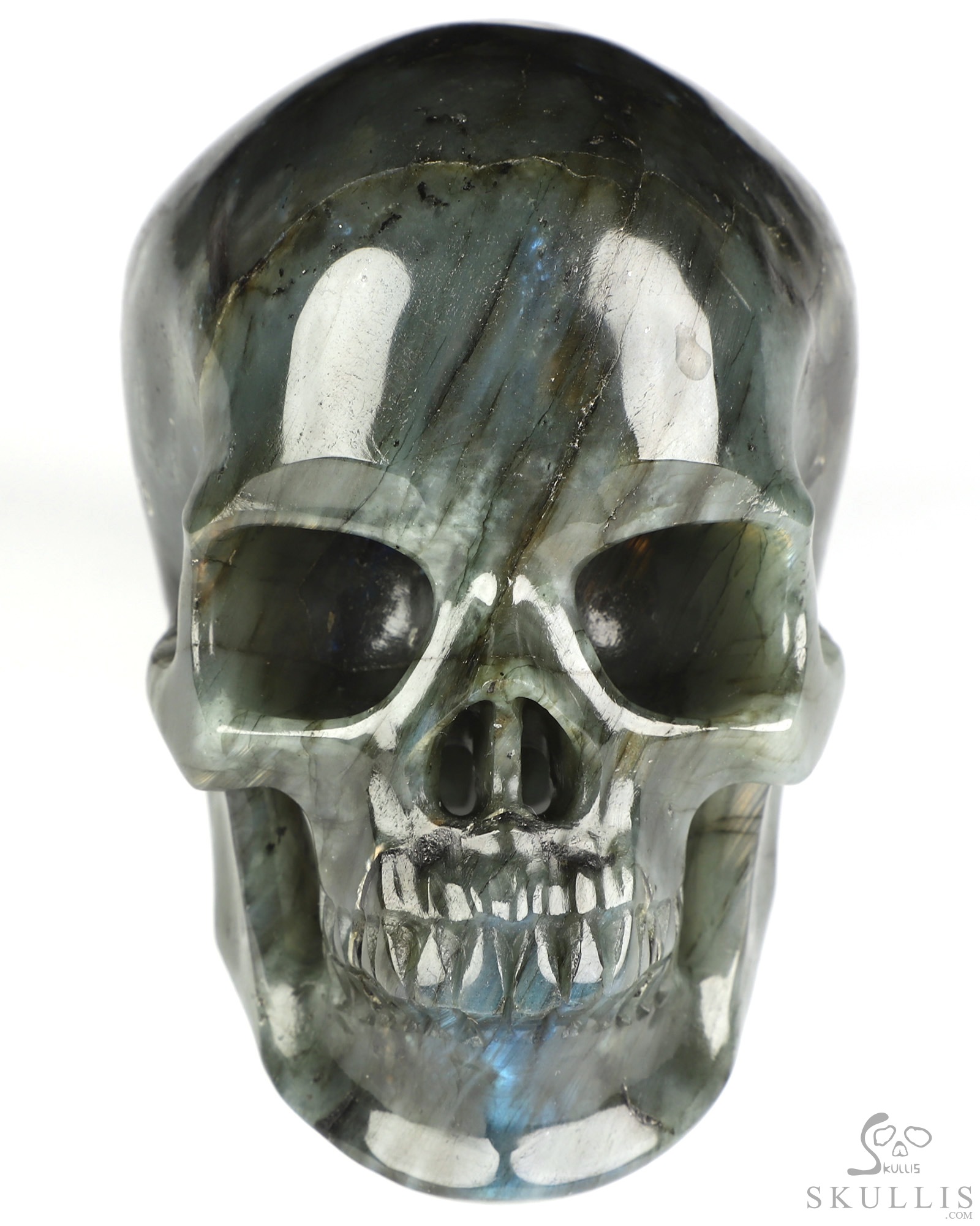 5.0" Labradorite Hand Carved Crystal Skull, Super Realistic, Crystal Healing 5.0" Labradorite Hand Carved Crystal Skull, Super Realistic, Crystal Healing