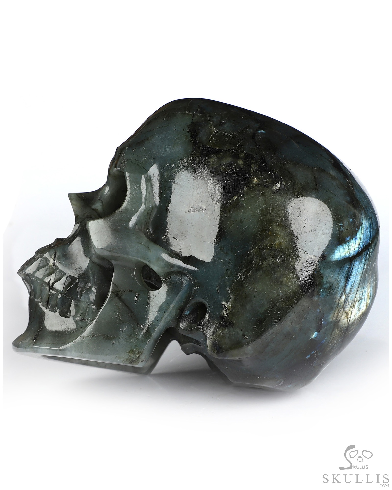 5.0" Labradorite Hand Carved Crystal Skull, Super Realistic, Crystal Healing 5.0" Labradorite Hand Carved Crystal Skull, Super Realistic, Crystal Healing