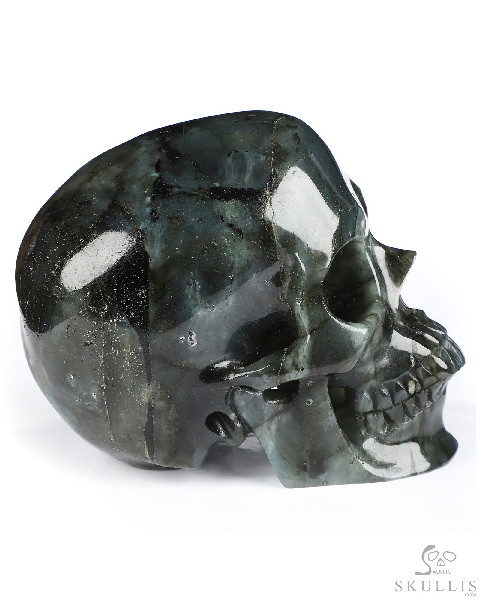 5.0" Labradorite Hand Carved Crystal Skull, Super Realistic, Crystal Healing 5.0" Labradorite Hand Carved Crystal Skull, Super Realistic, Crystal Healing