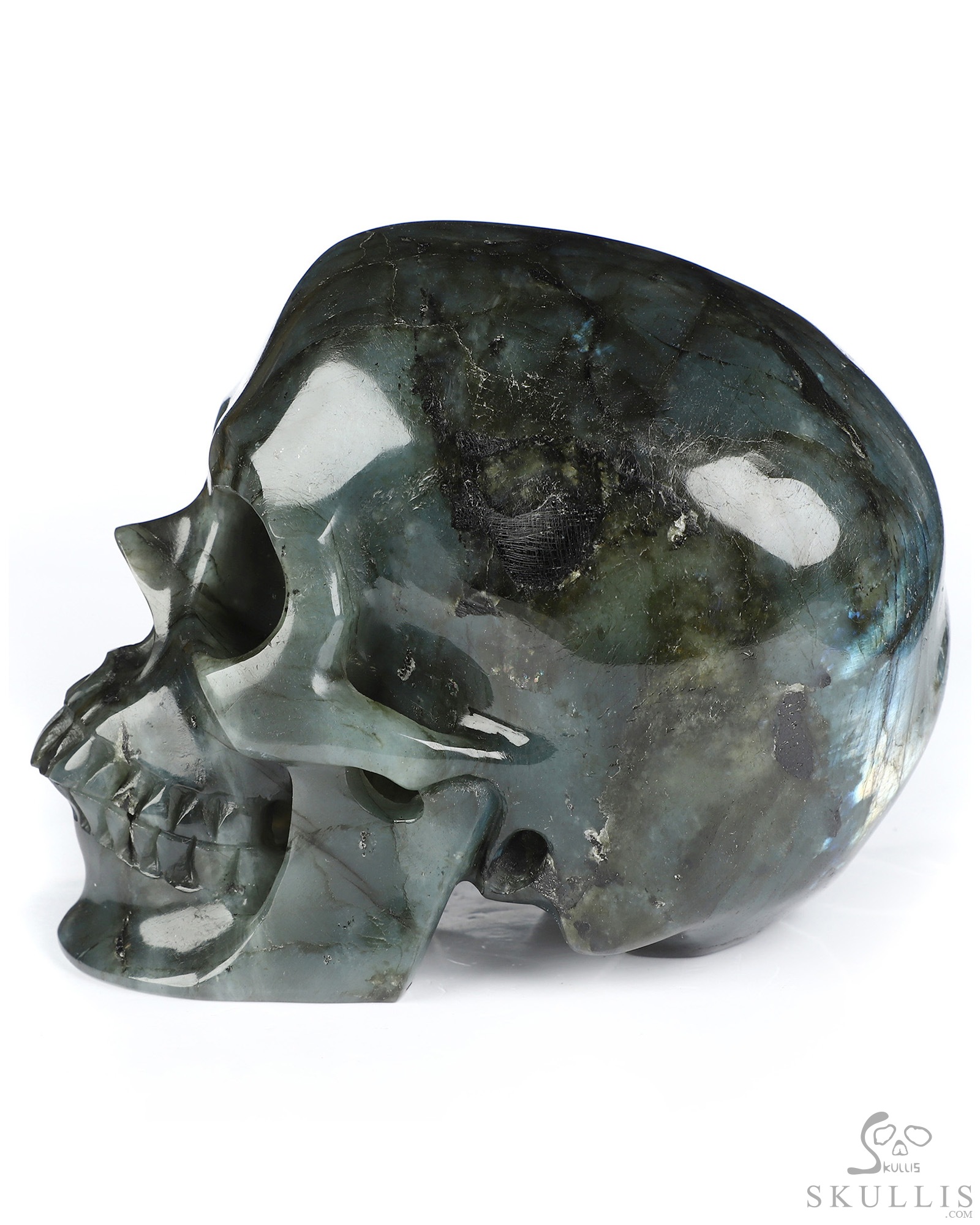 5.0" Labradorite Hand Carved Crystal Skull, Super Realistic, Crystal Healing 5.0" Labradorite Hand Carved Crystal Skull, Super Realistic, Crystal Healing
