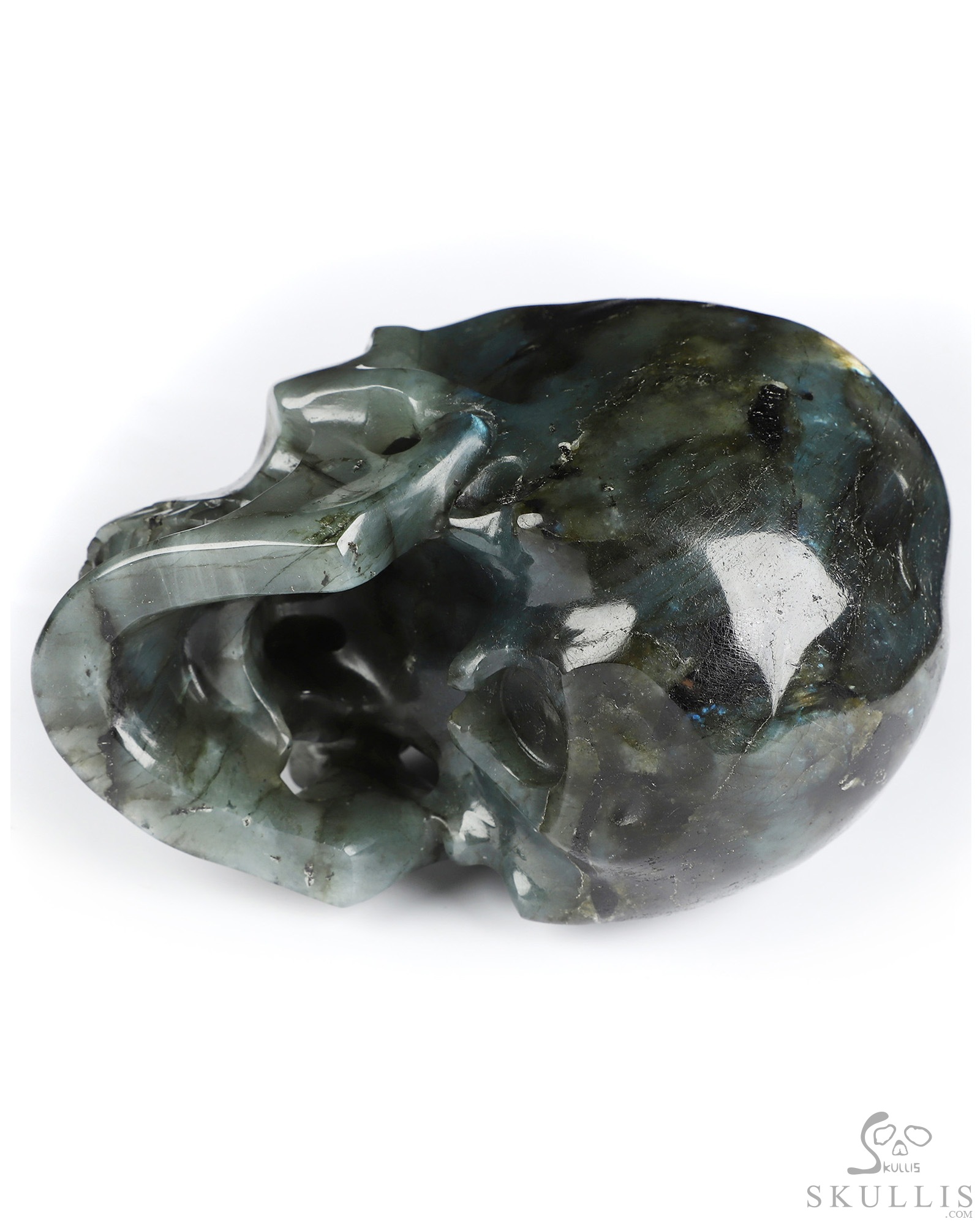 5.0" Labradorite Hand Carved Crystal Skull, Super Realistic, Crystal Healing 5.0" Labradorite Hand Carved Crystal Skull, Super Realistic, Crystal Healing
