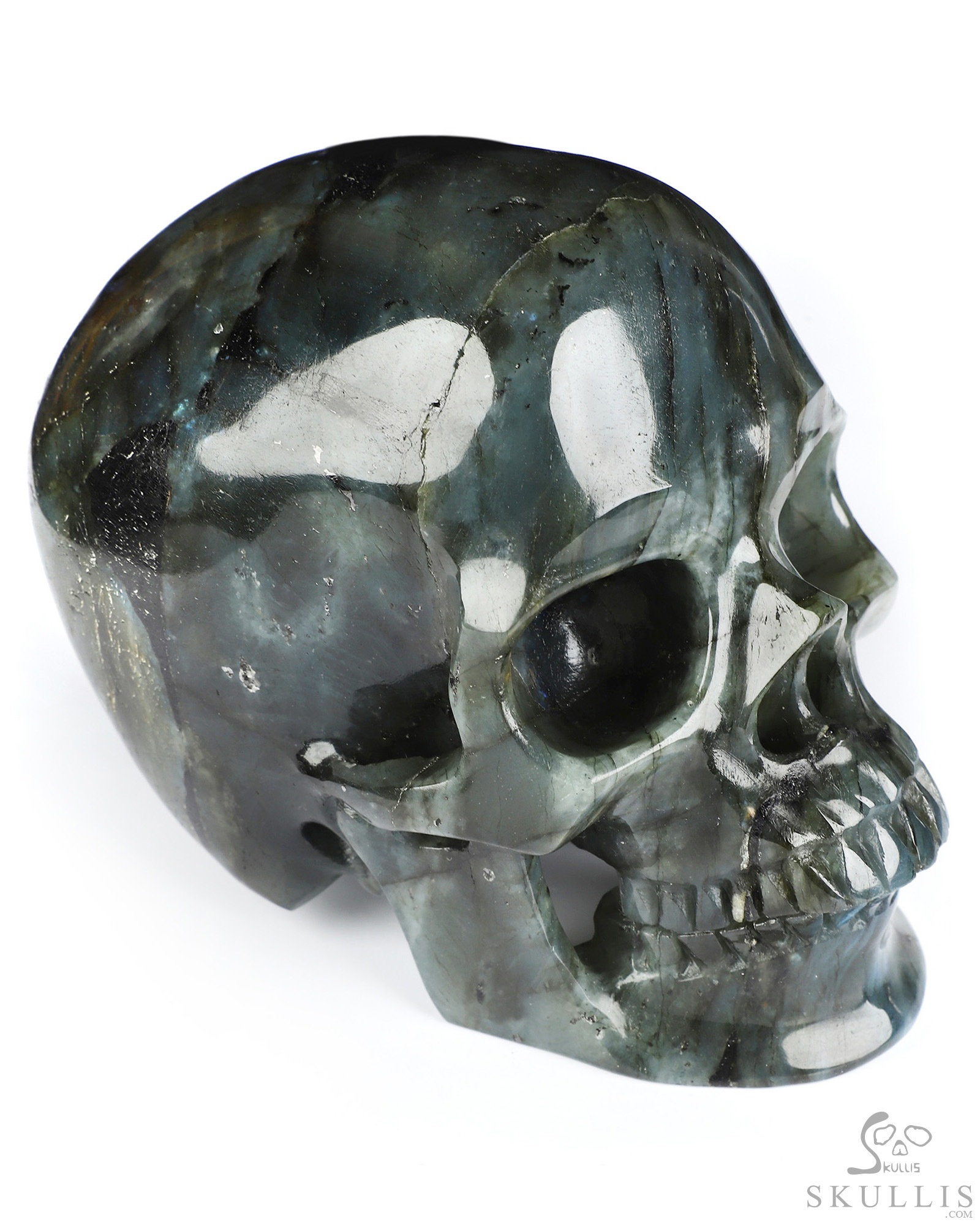 5.0" Labradorite Hand Carved Crystal Skull, Super Realistic, Crystal Healing 5.0" Labradorite Hand Carved Crystal Skull, Super Realistic, Crystal Healing